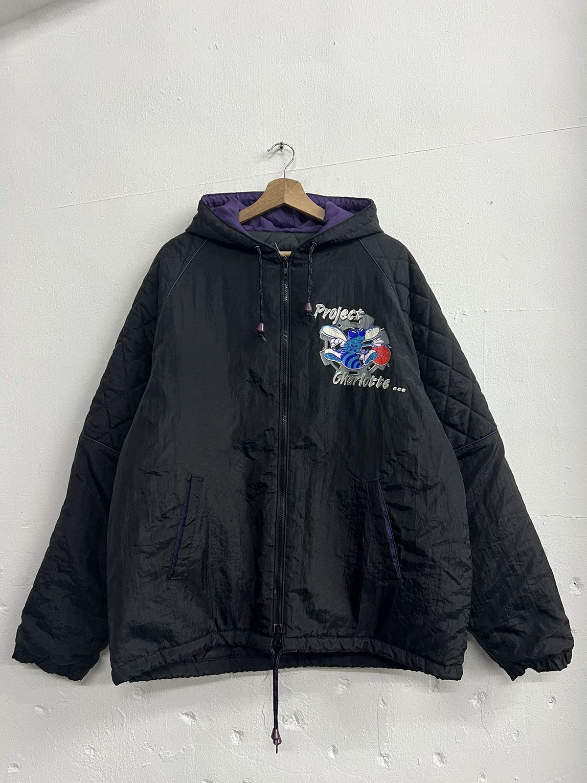 NBA × Vintage Vintage 90s NBA Charlotte Hornets Swingster Jacket Size US L / EU 52-54 / 3 - 2 Thumbnail