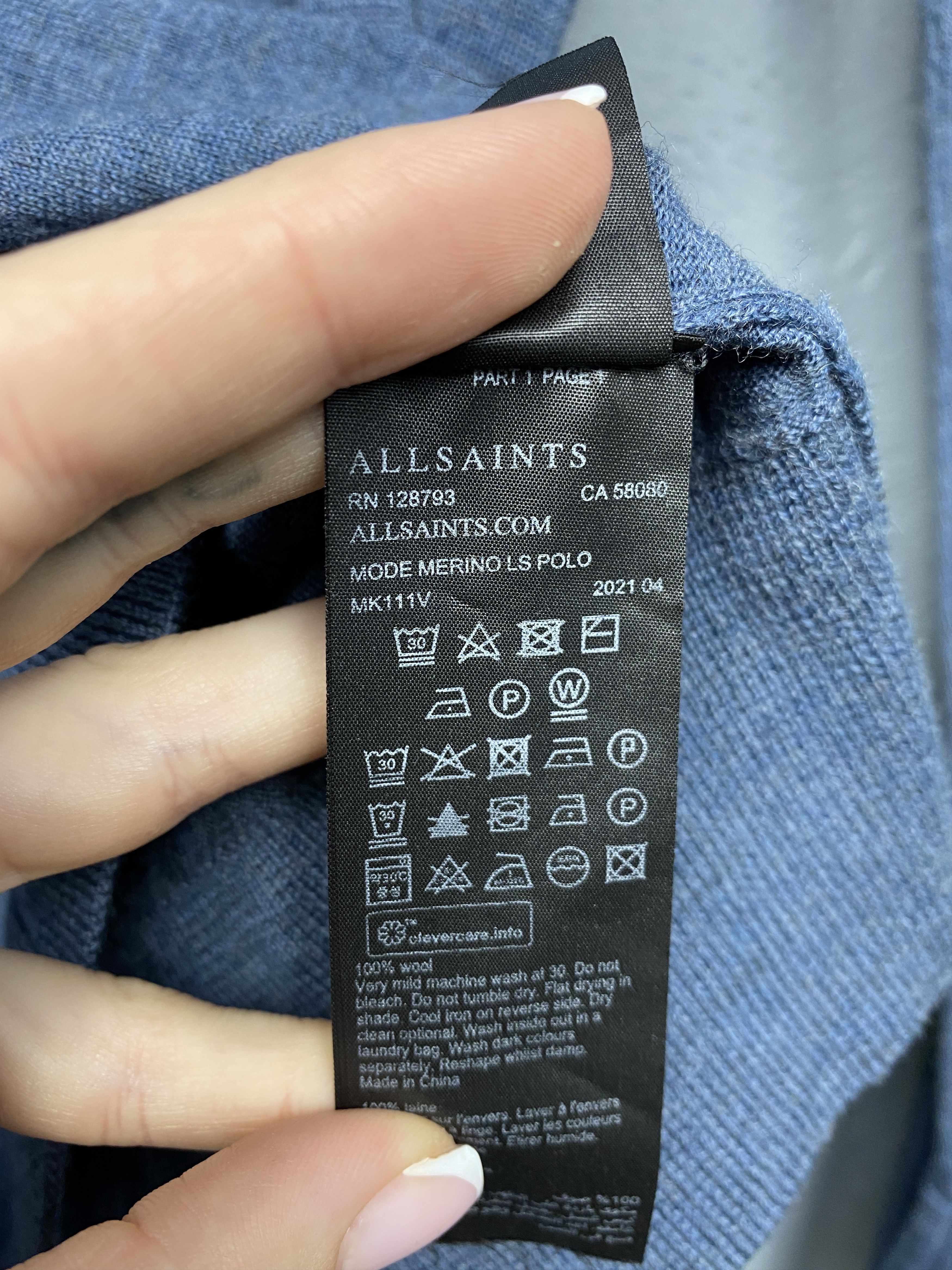 Allsaints AllSaints Mens Mode Merino Wool Sweater Size US M / EU 48-50 / 2 - 5 Thumbnail