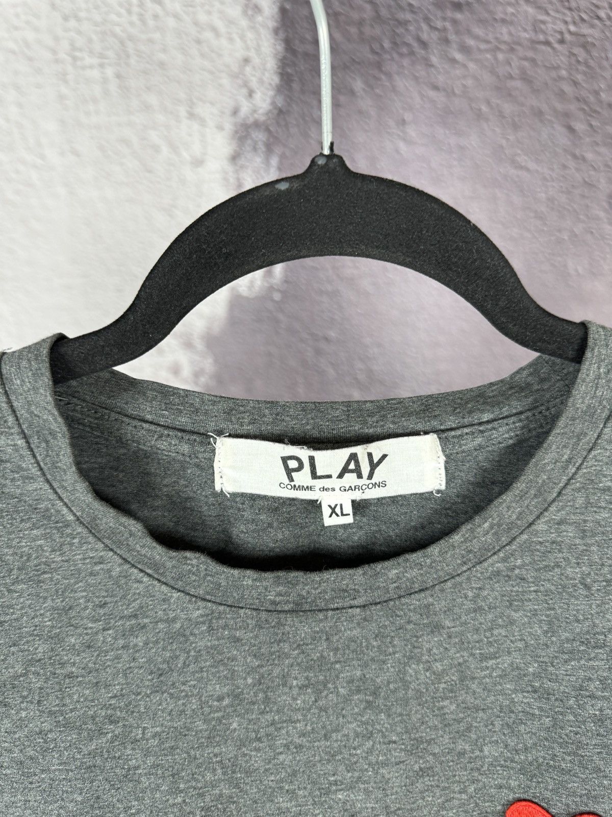 Comme des Garcons PLAY Play Comme des Garçons heart basic grey tee shirt Size US XL / EU 56 / 4 - 6 Thumbnail