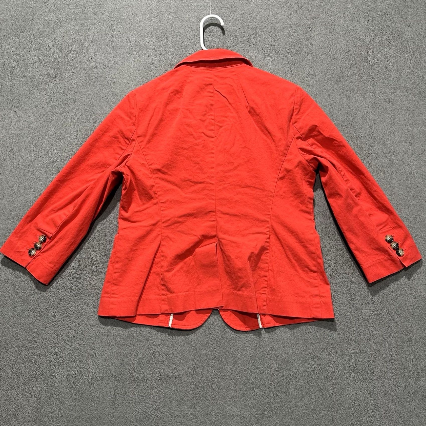 Talbots Talbots Blazer Womens Size 10 Red Two Button Cotton Blend Office Casual EUC Shirt Jacket Blazer Size L / US 10 / IT 46 - 2 Thumbnail