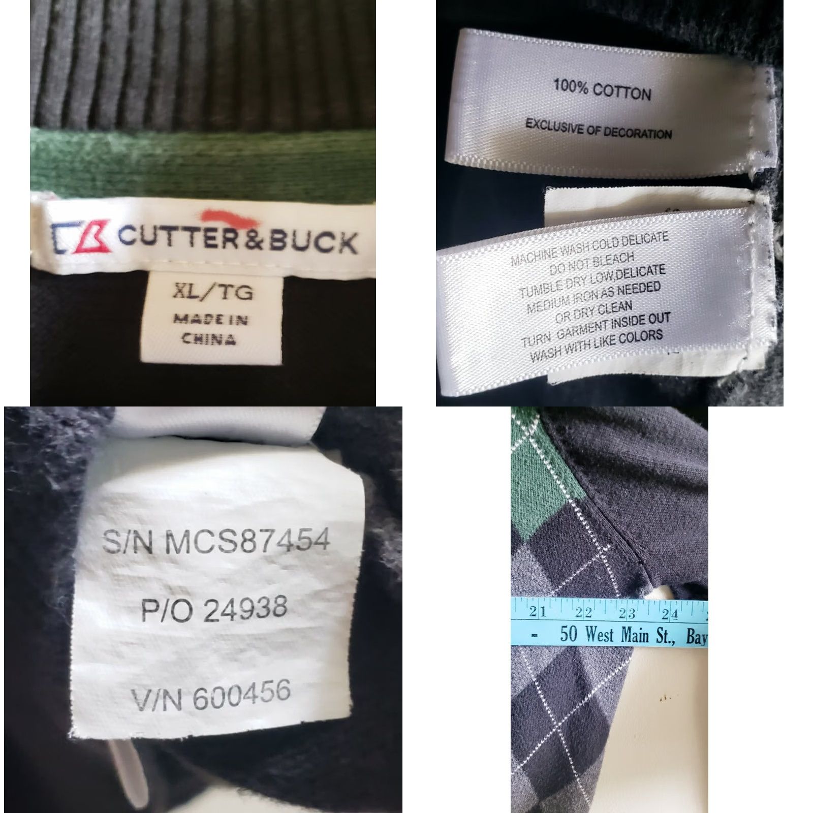 Cutter & Buck Cutter & Buck Green Bay Packers Golf Argyle Long Sleeve Sweater Men's XL Diamond Size US XL / EU 56 / 4 - 8 Thumbnail