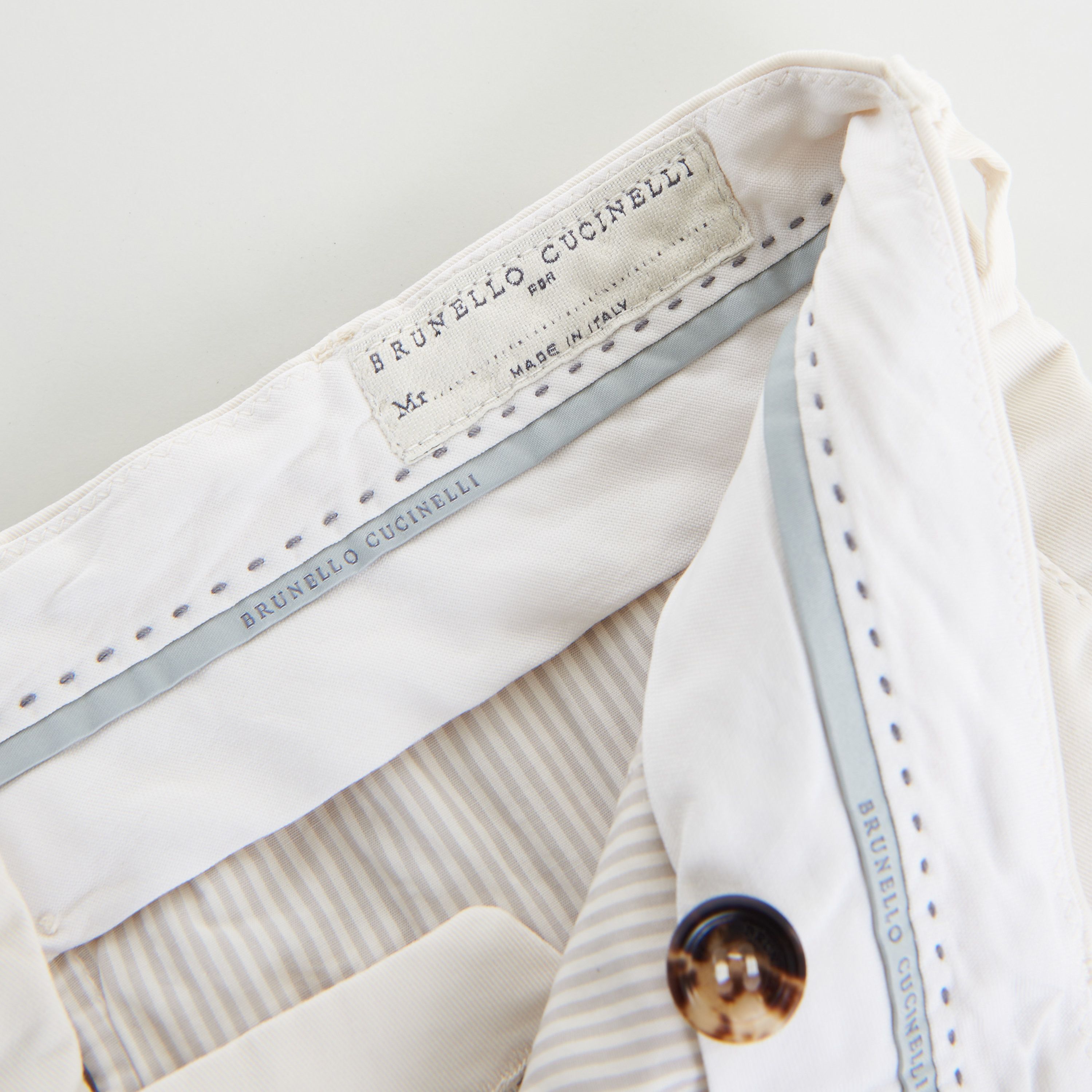 Brunello Cucinelli Off White Italian Fit Trousers / Pants Size US 40 / EU 56 - 7 Thumbnail