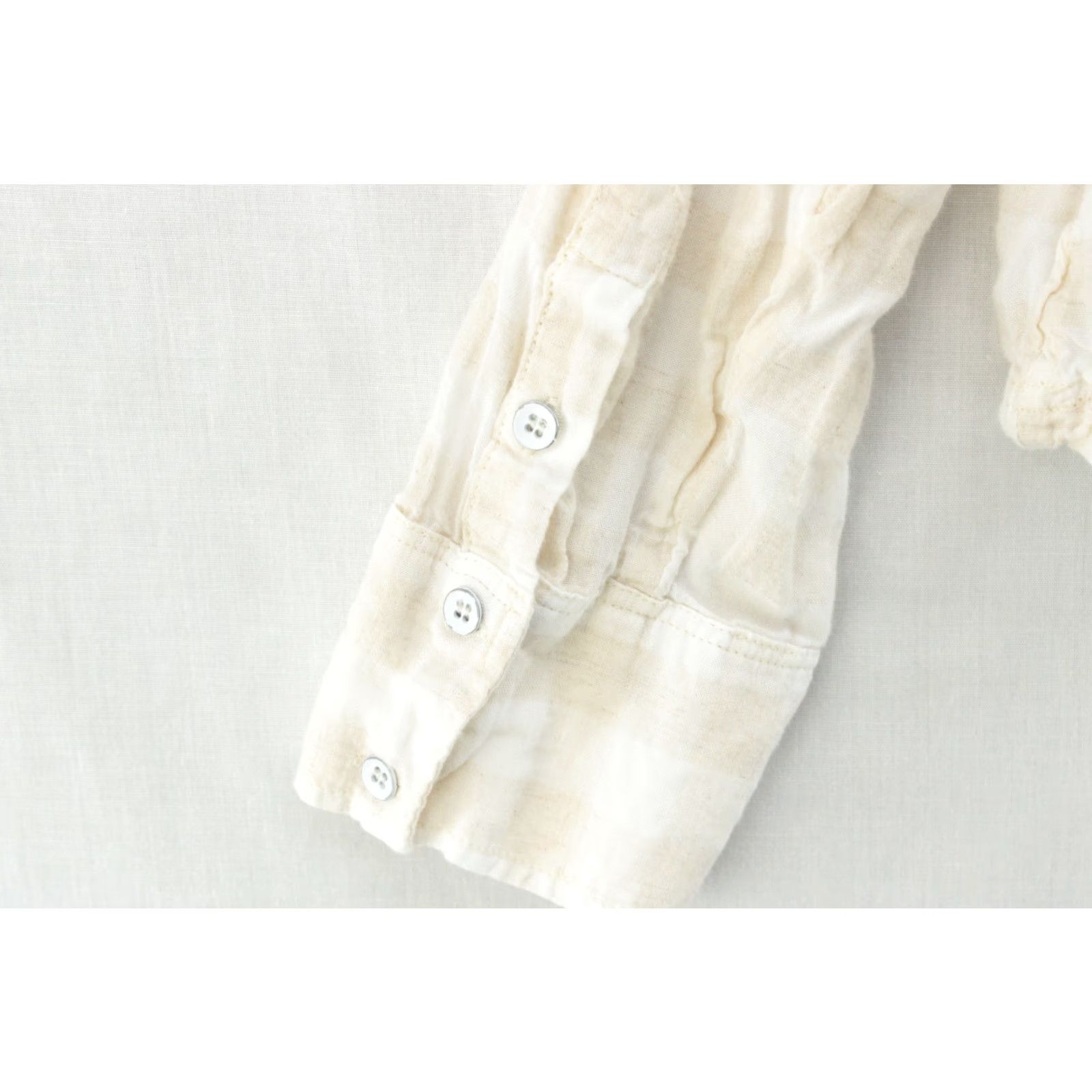 Free People Free people Shirt Women's Medium button chest white w/ beige wide plaid Hoodie Size M / US 6-8 / IT 42-44 - 6 Thumbnail