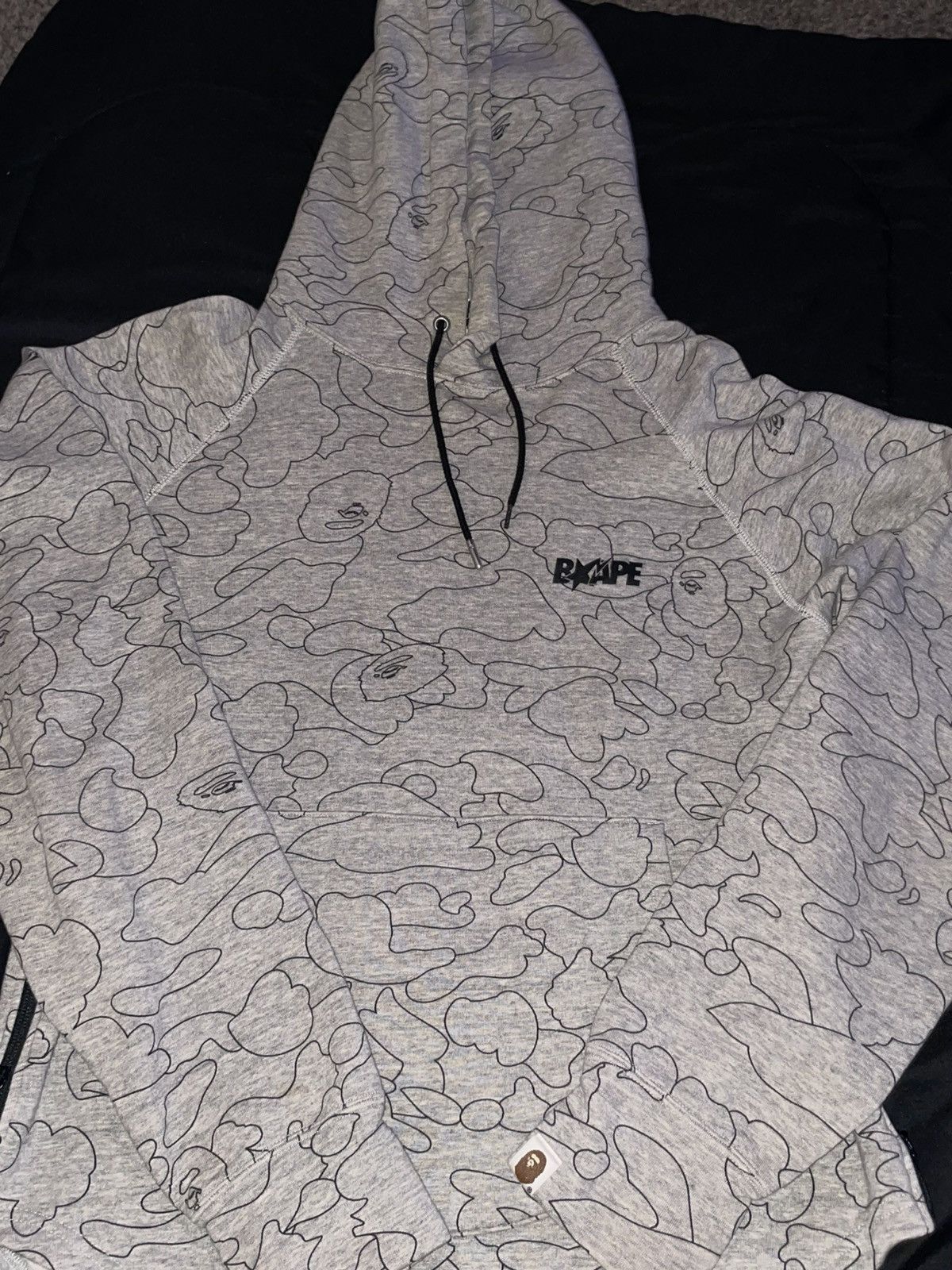 Bape Gray Bape Hoodie Size US S / EU 44-46 / 1 - 1 Thumbnail