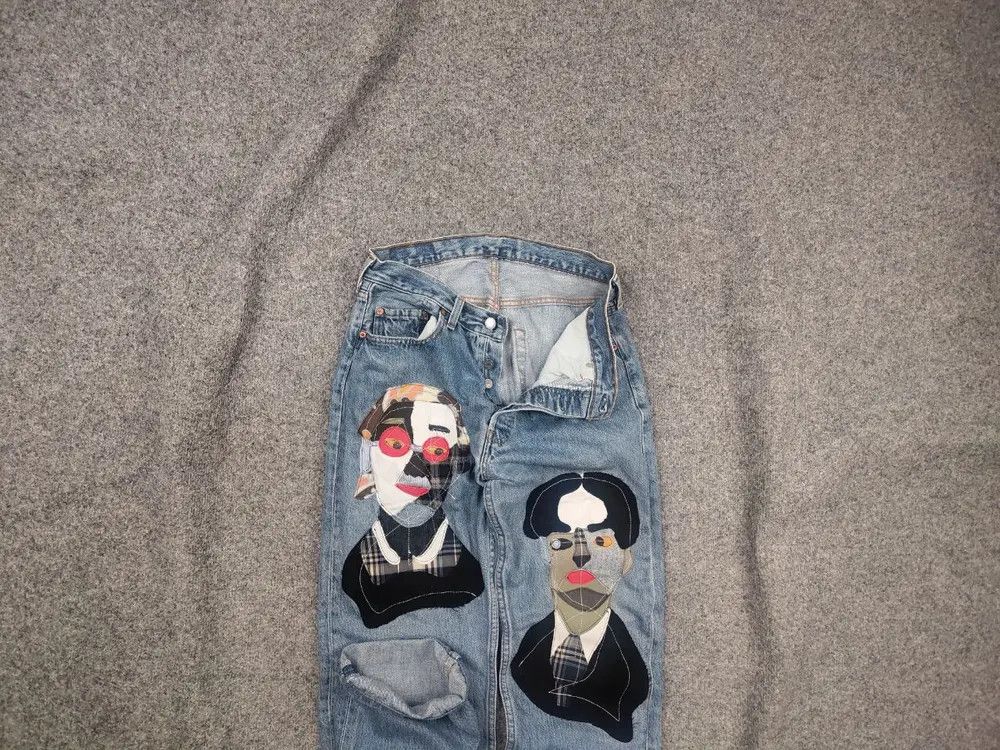 Levi's Vintage 90's Levis 501 Sashiko Patchwork Face Jeans watanabe Size US 33 - 1 Thumbnail