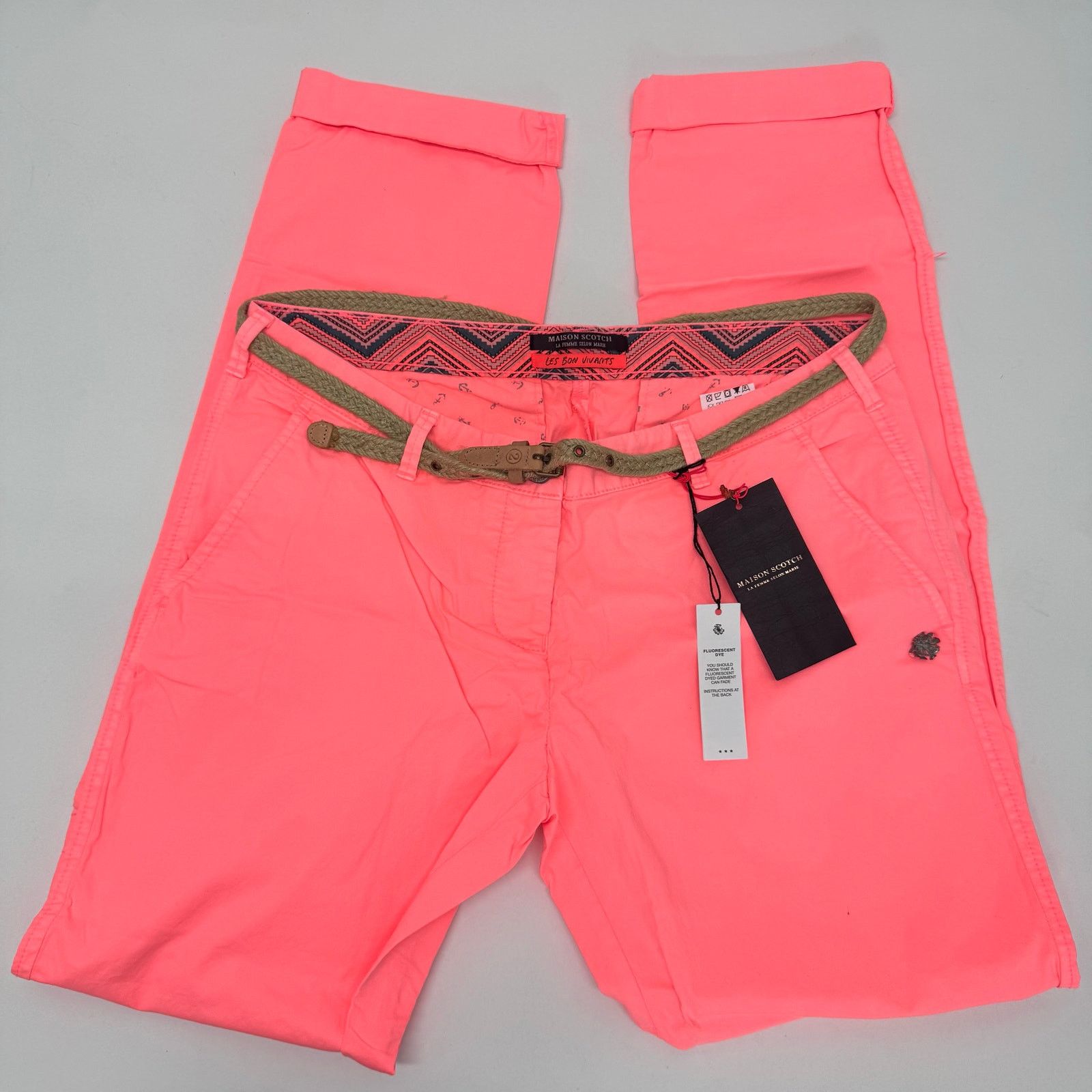 Maison Scotch Maison Scotch Womens sz 29/34 Lightweight Belted Chinos Pant Size 29" - 1 Thumbnail