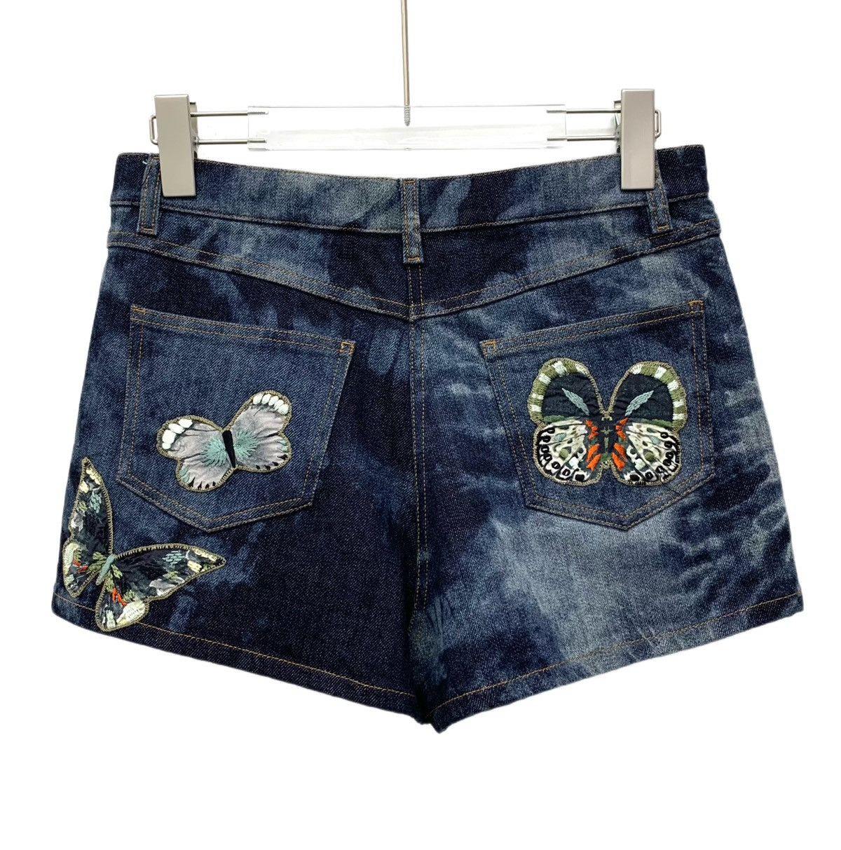 Valentino Valentino Navy Blue Butterfly Denim Casual Shorts K26WX Size 27" / US 4 / IT 40 - 2 Thumbnail