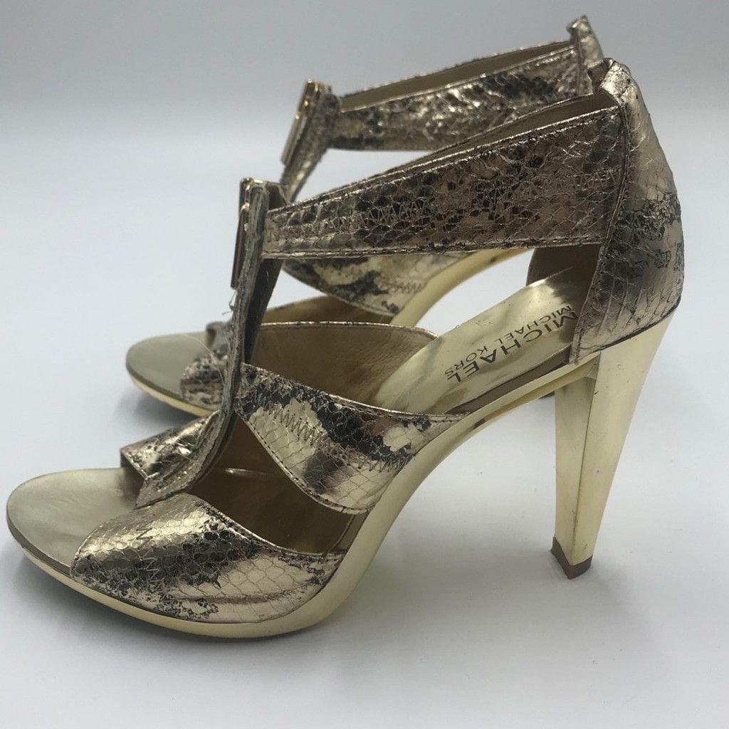 Michael Kors MICHAEL KORS | Berkeley T Strap Snakeskin Heels Size US 6.5 / IT 36.5 - 7 Thumbnail