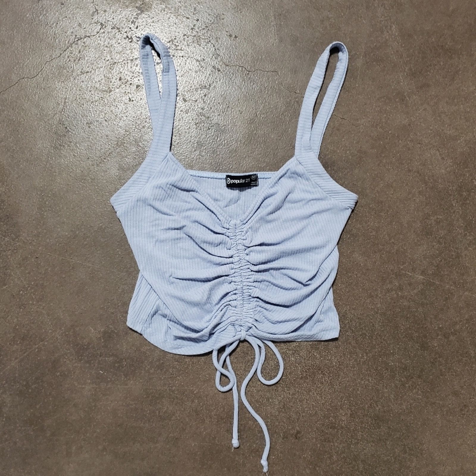 Other Light Blue | POPULAR 21 | Ruched Crop Tank Size M / US 6-8 / IT 42-44 - 1 Thumbnail