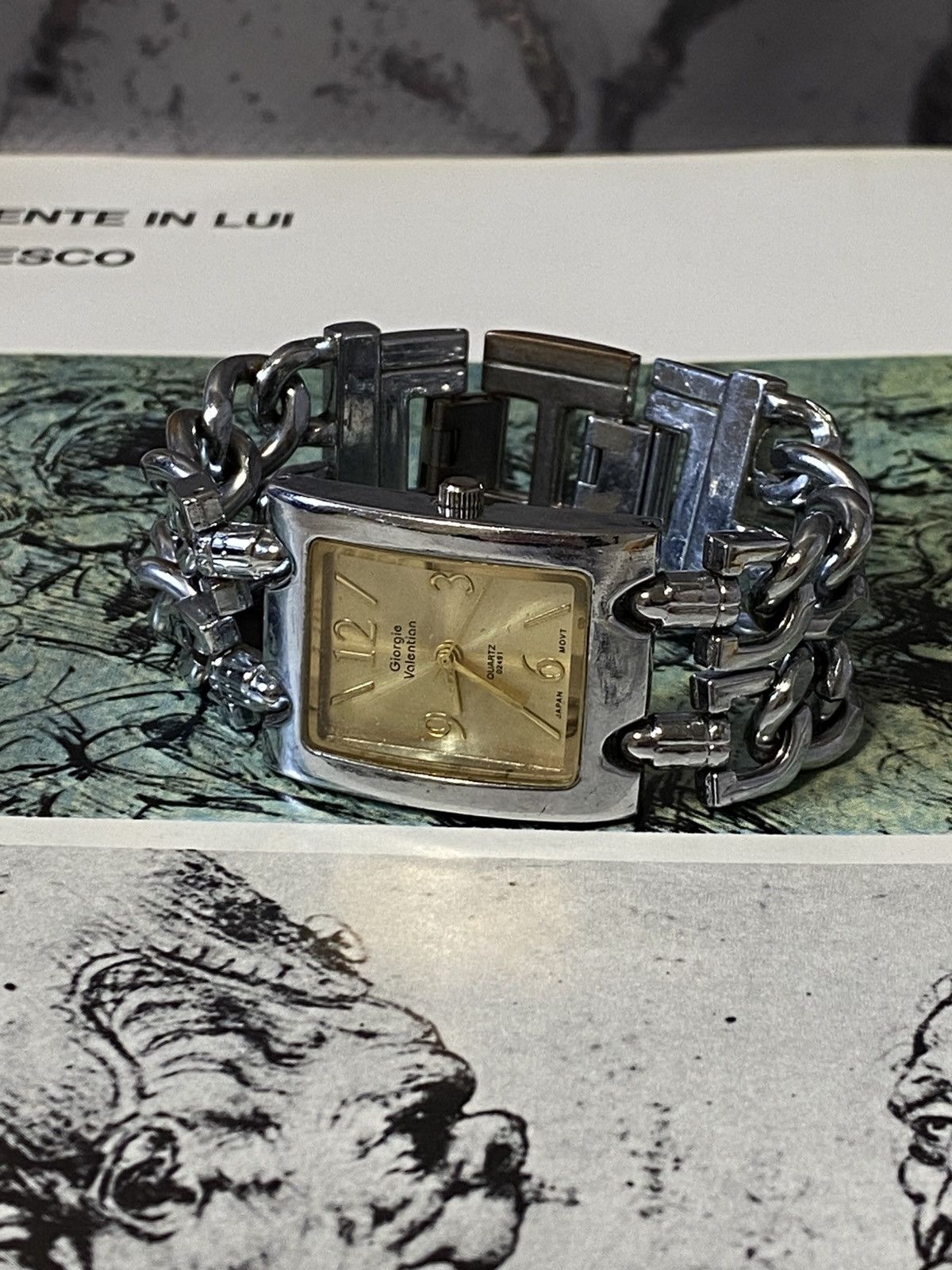 Japanese Brand Giorgie Valentian Y2K Chunky Double Chain Bracelet Watch Size ONE SIZE - 1 Thumbnail