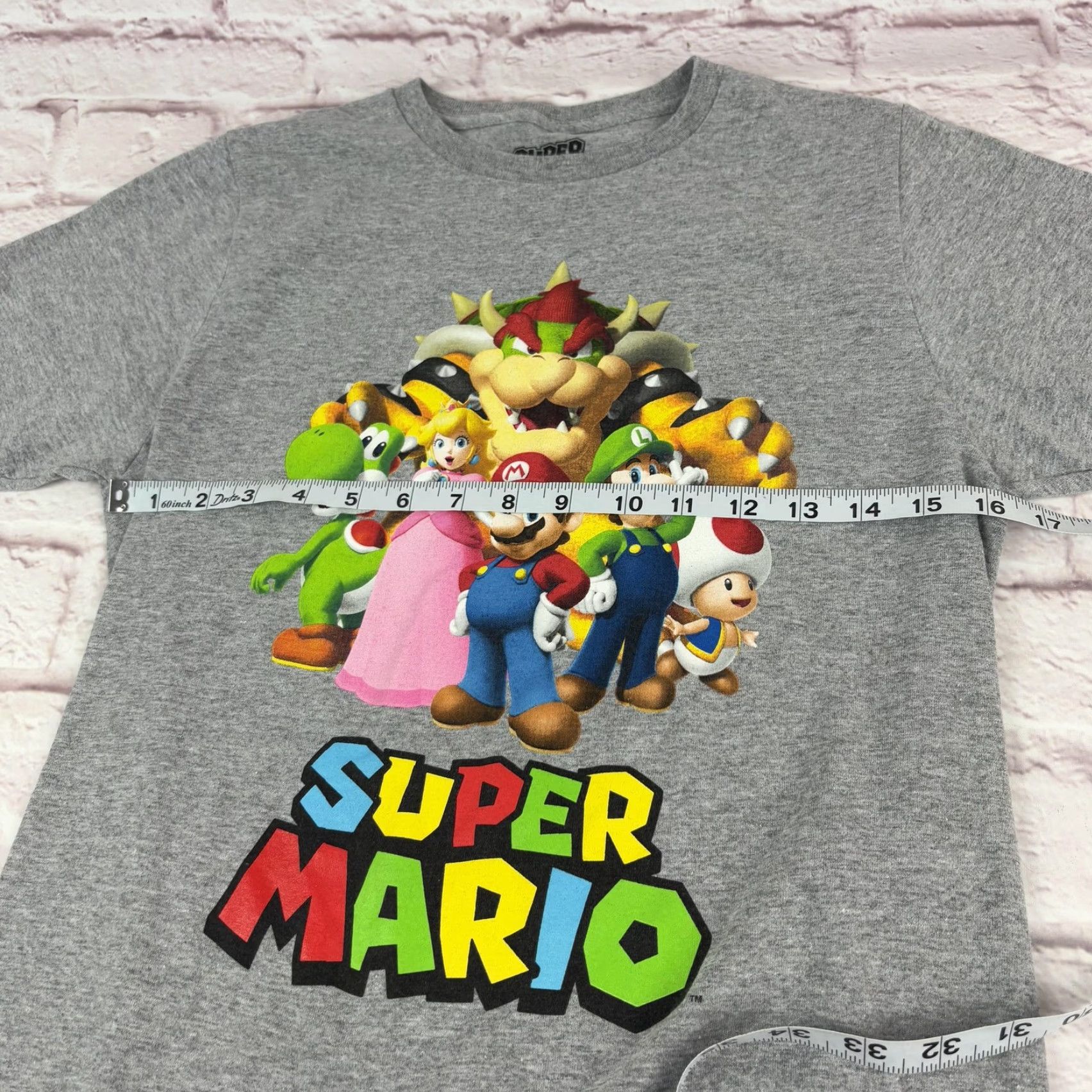 Vintage Super Mario Shirt Mens XL Gray Graphic Tee Nintendo Characters Size US XL / EU 56 / 4 - 7 Thumbnail