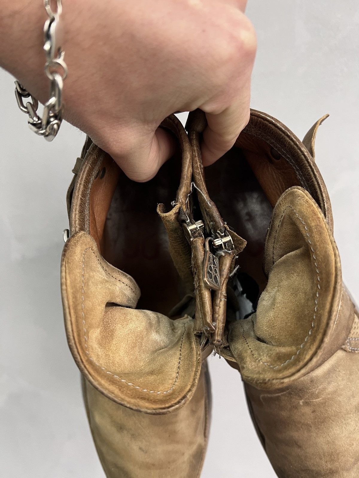 A.S.98 × Japanese Brand BELTED A.S. 98 leather ankle boots designer 90s Size US 8 / EU 41 - 7 Thumbnail