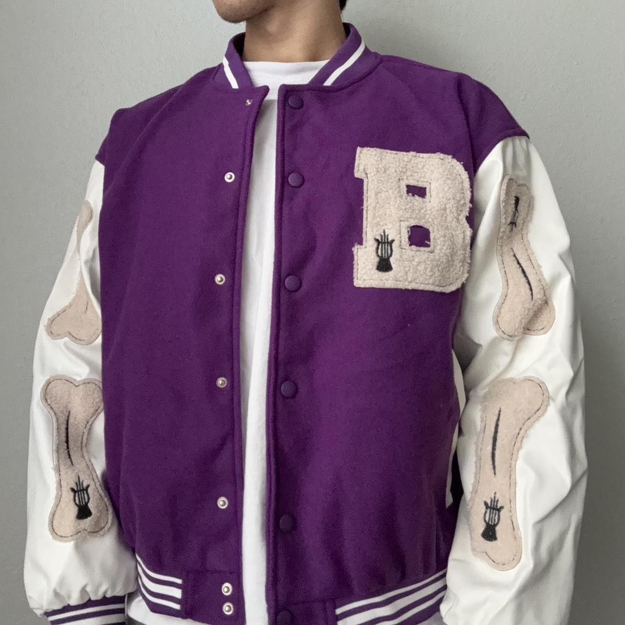 Other Skeleton Bones Embroidered Varsity Purple Jacket Size US L / EU 52-54 / 3 - 1 Thumbnail