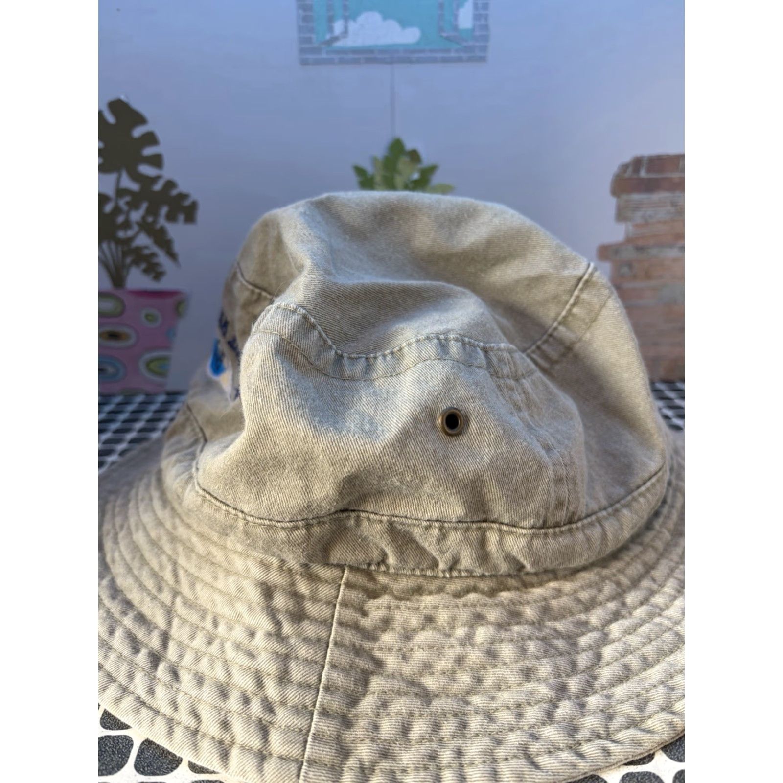 Vintage VINTAGE Y2K Bucket Hat Fahrenheit Palm Tree Khaki Small/Medium Men 90s Capstone Vintage Size ONE SIZE - 2 Thumbnail