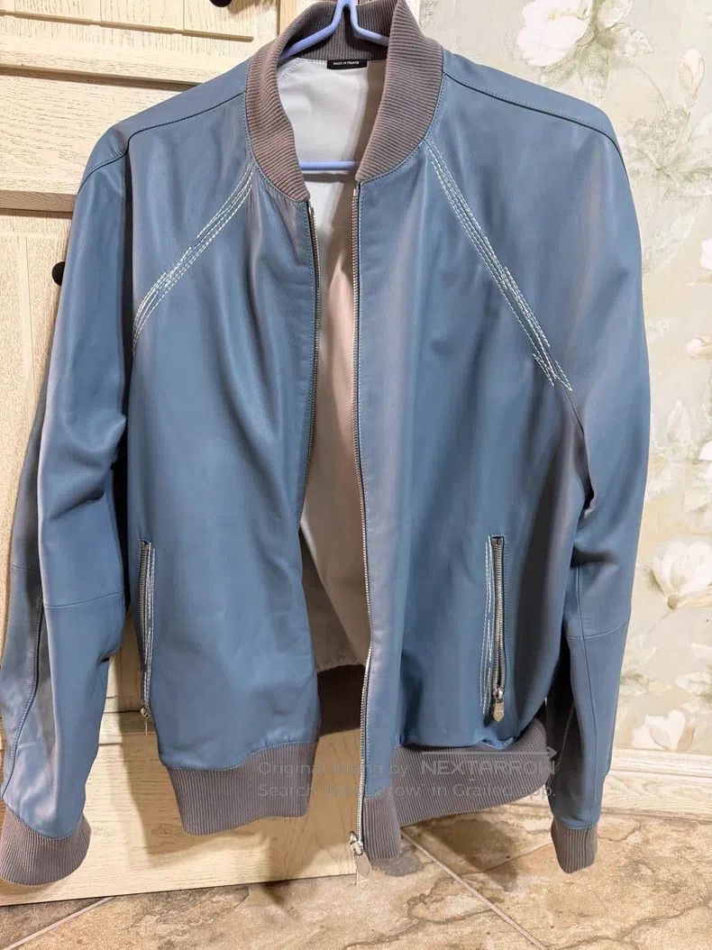 Hermes Hermes Porcelain Blue Leather reversible jacket Size US M / EU 48-50 / 2 - 1 Thumbnail