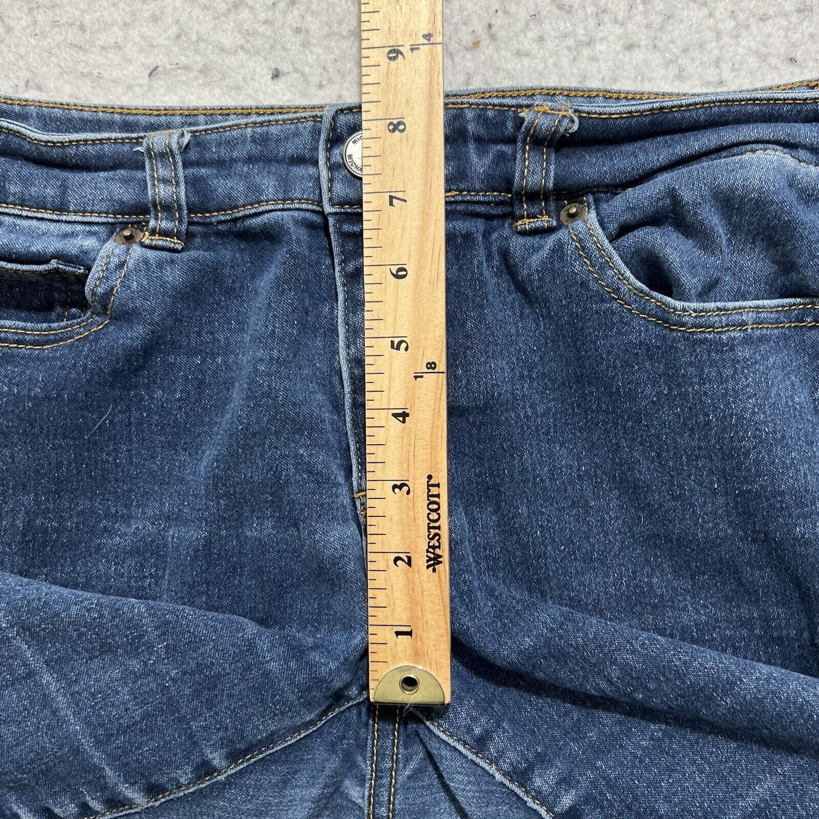 Michael Kors Michael Kors 6 Straight Leg Low Rise Blue Denim Jeans Size 29" - 10 Thumbnail