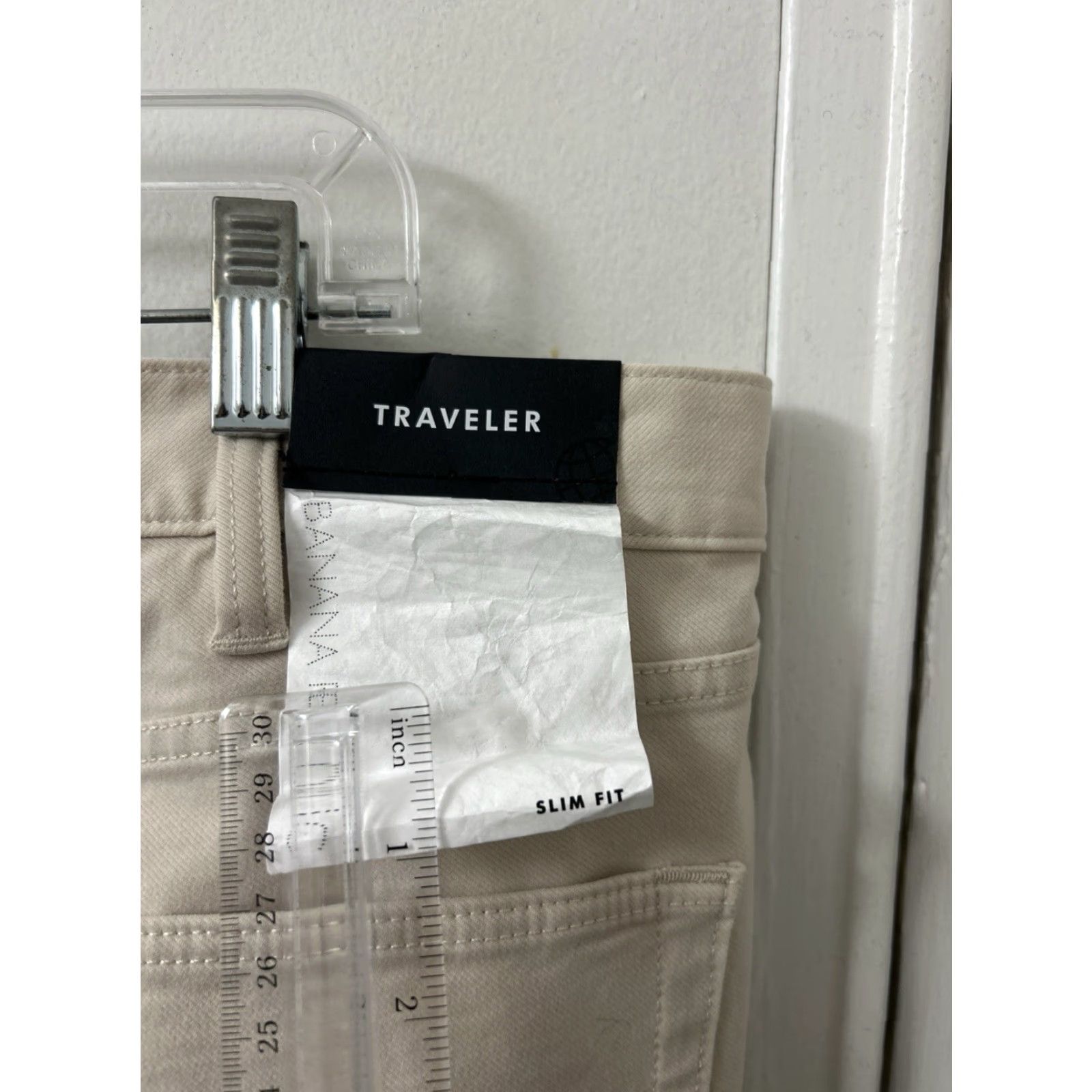 Banana Republic VINTAGE None Banana Republic Traveler Pants Mens 38x32 Beige Slim Fit Modal Blend NWT Size US 38 / EU 54 - 4 Thumbnail