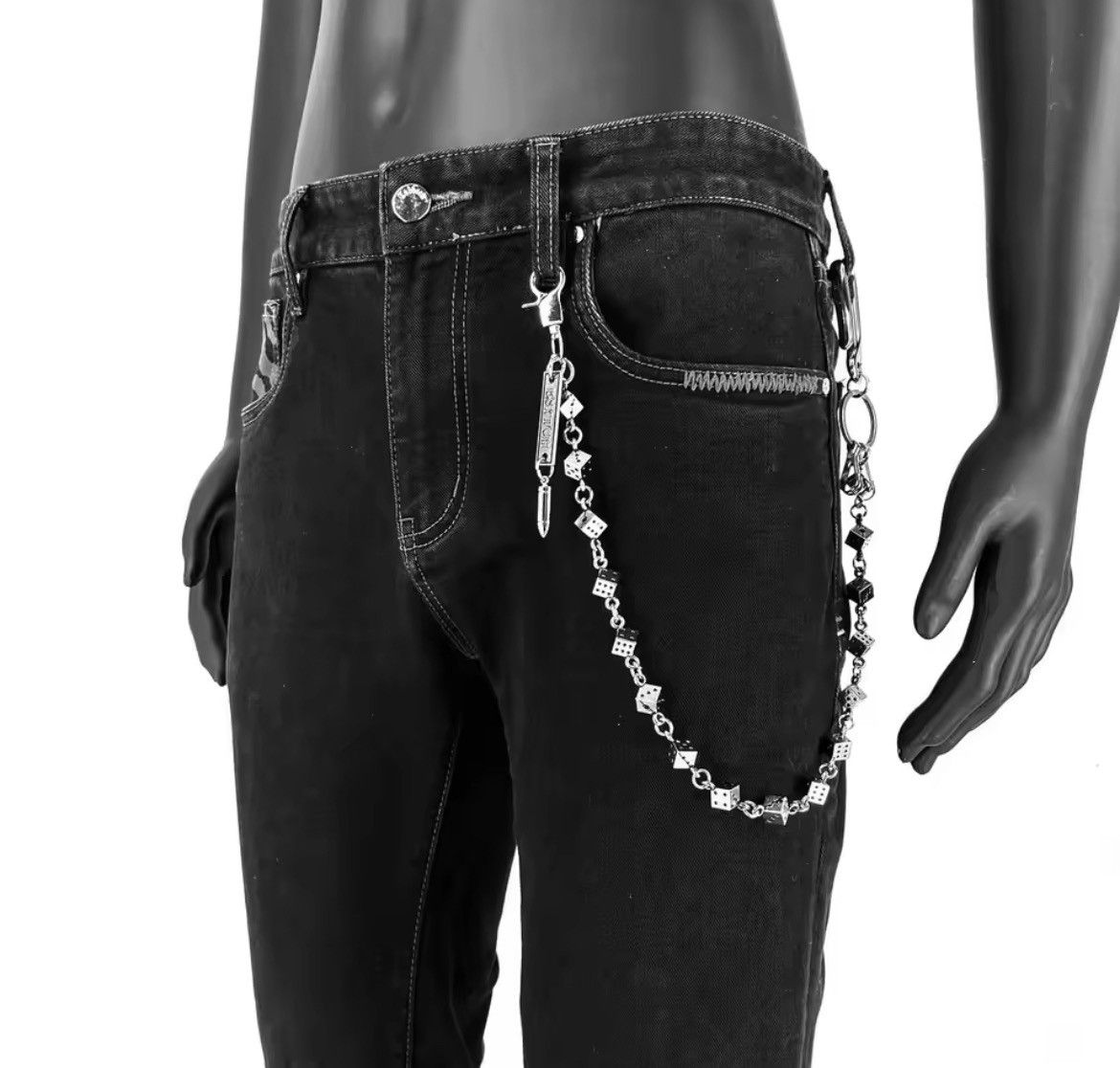 Jean × Vintage Dancing Hanging Dice Pike Nail Y2K Denimhead Jeans Chain Size ONE SIZE - 1 Thumbnail
