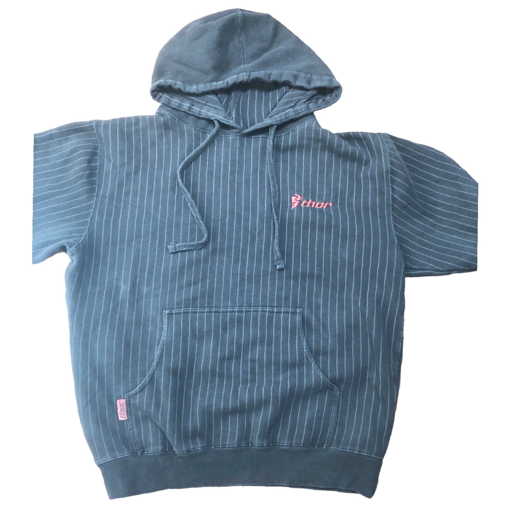 Vintage VINTAGE Thor Motorcross Hoodie Mens M Black Striped Y2K Racer Pullover, Long Sleeve Sweatshirt Size US M / EU 48-50 / 2 - 2 Thumbnail