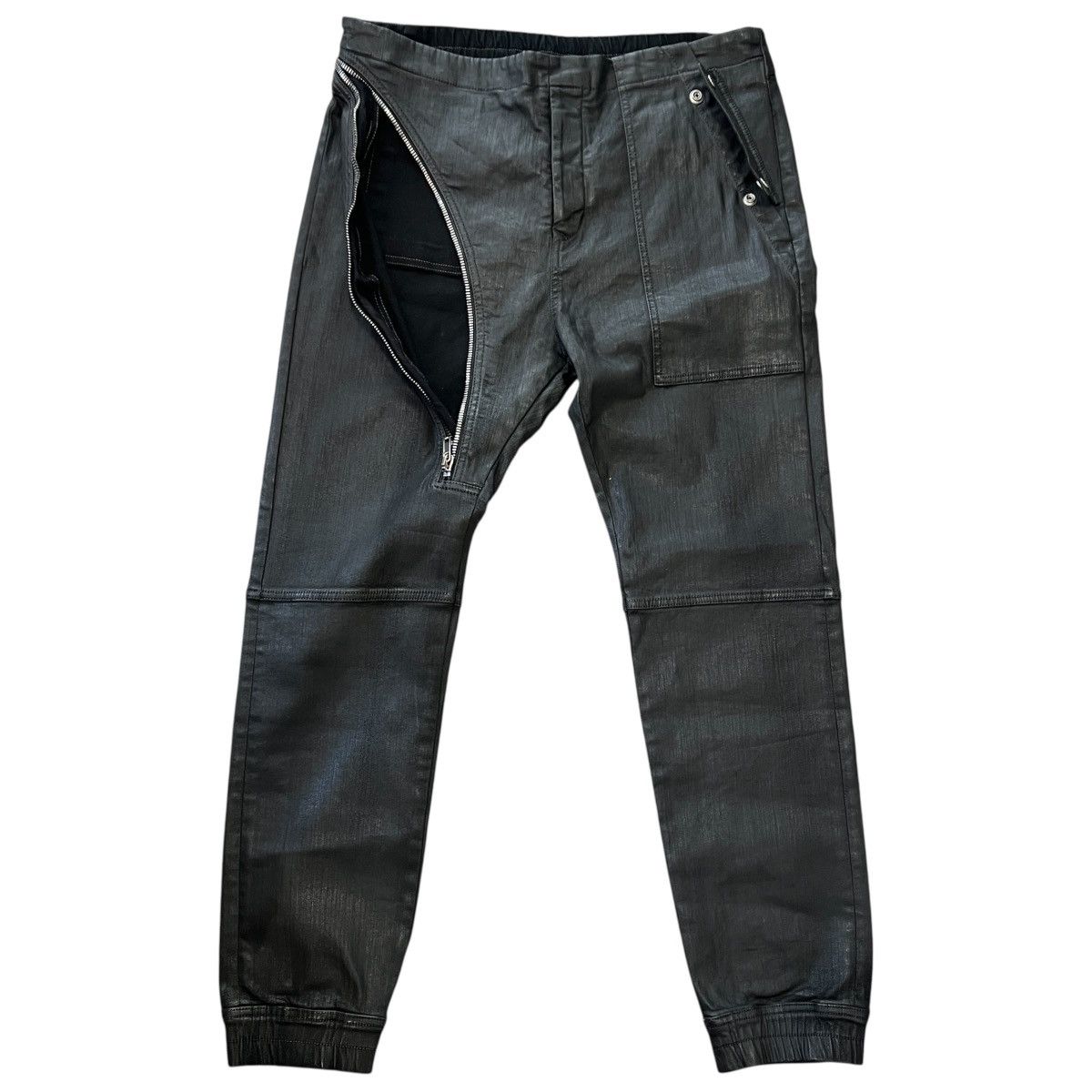 Rick Owens Drkshdw RICK OWENS DRKSHDW 2019AW Black Wax Air Cut Jogger Size US 31 - 3 Thumbnail