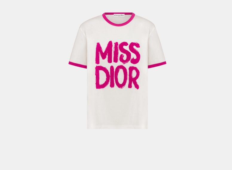 Dior o1w1db11225 453T40 T-Shirt in White/Fuchsia Size XS / US 0-2 / IT 36-38 - 1 Thumbnail