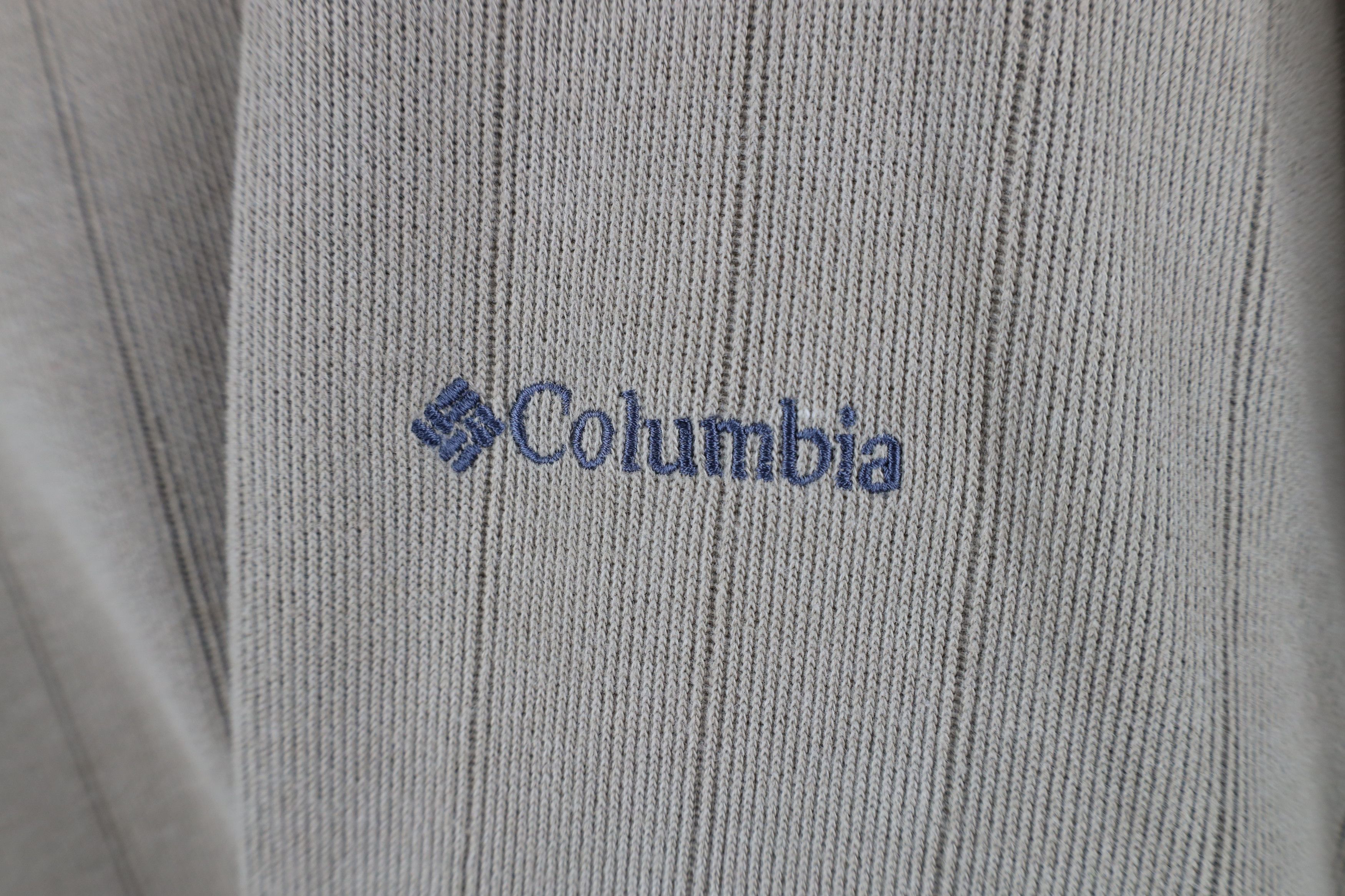 Columbia × Vintage Vintage Columbia Spell Out Ribbed Knit V-Neck Sweater Beige Size US XXL / EU 58 / 5 - 4 Thumbnail