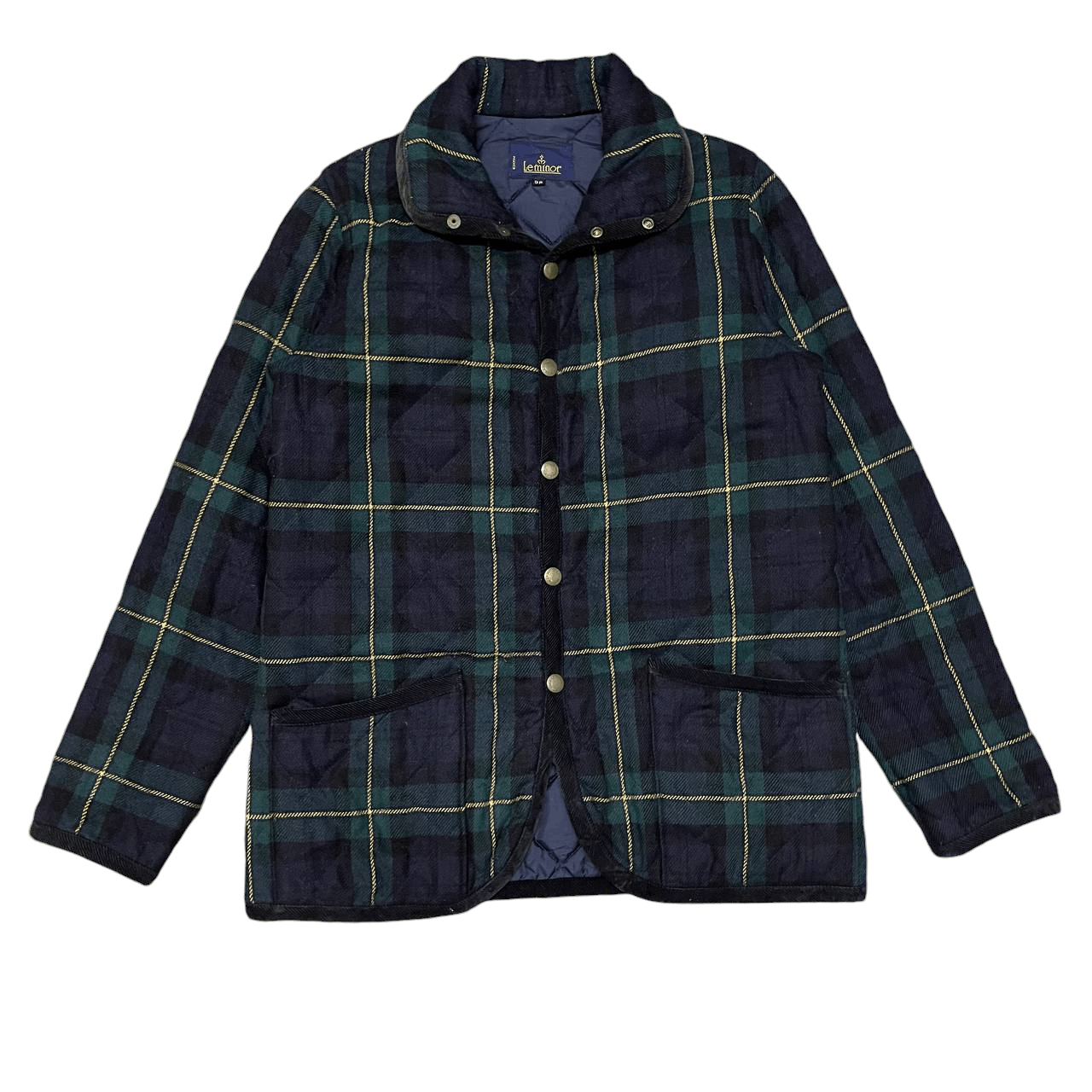 Japanese Brand Vintage Leminor Plaid Check Wool Quilted Jacket Size US S / EU 44-46 / 1 - 1 Thumbnail
