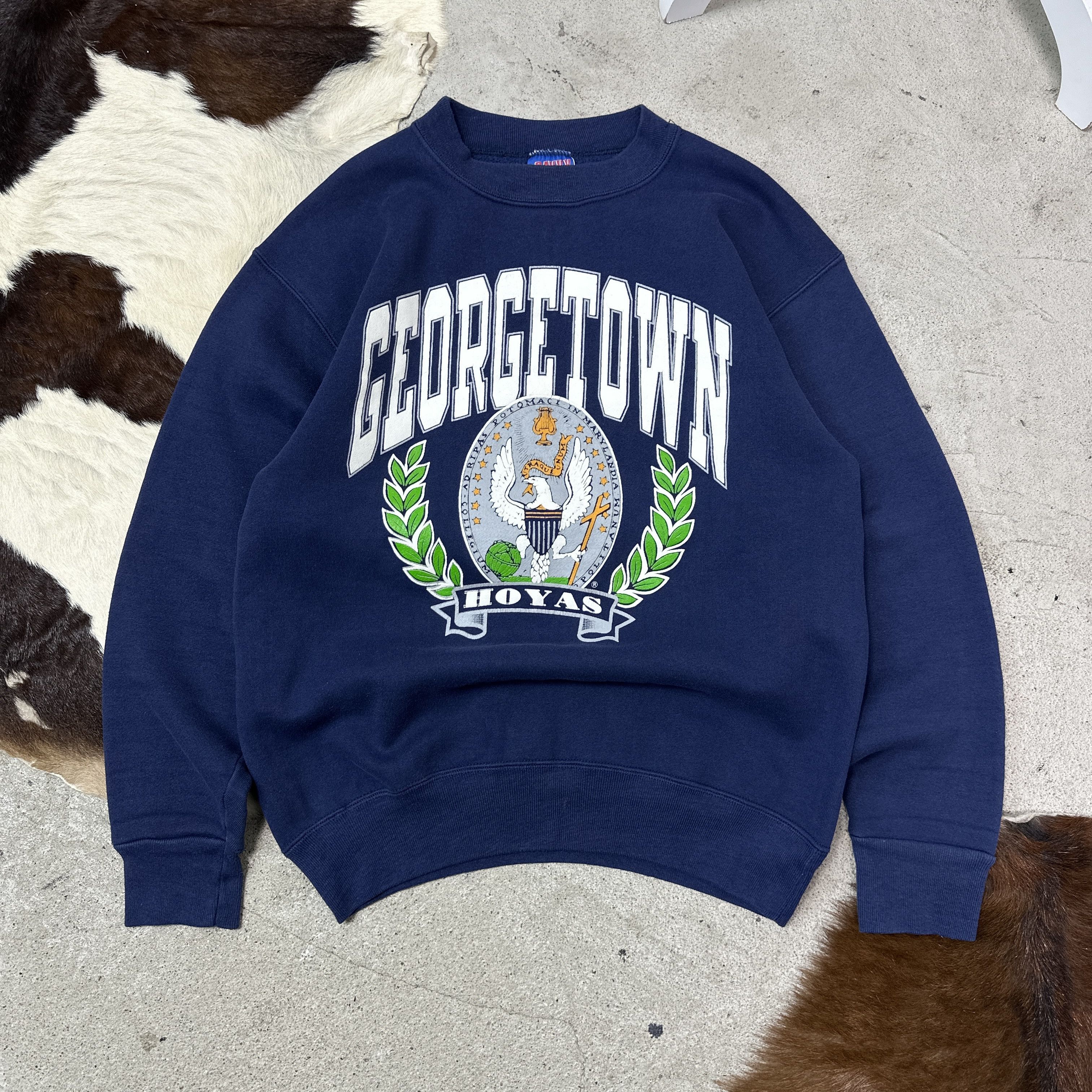 Vintage Vintage Streetwear Skater Georgetown Sweatshirt 90s Size US M / EU 48-50 / 2 - 1 Thumbnail