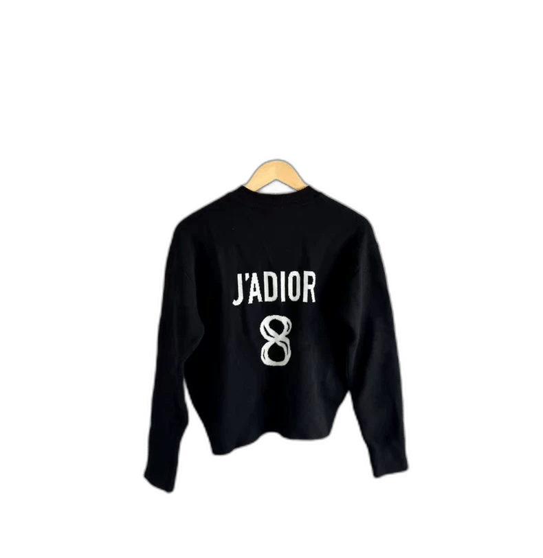Dior Black Cashmere Sweater with J'adior
