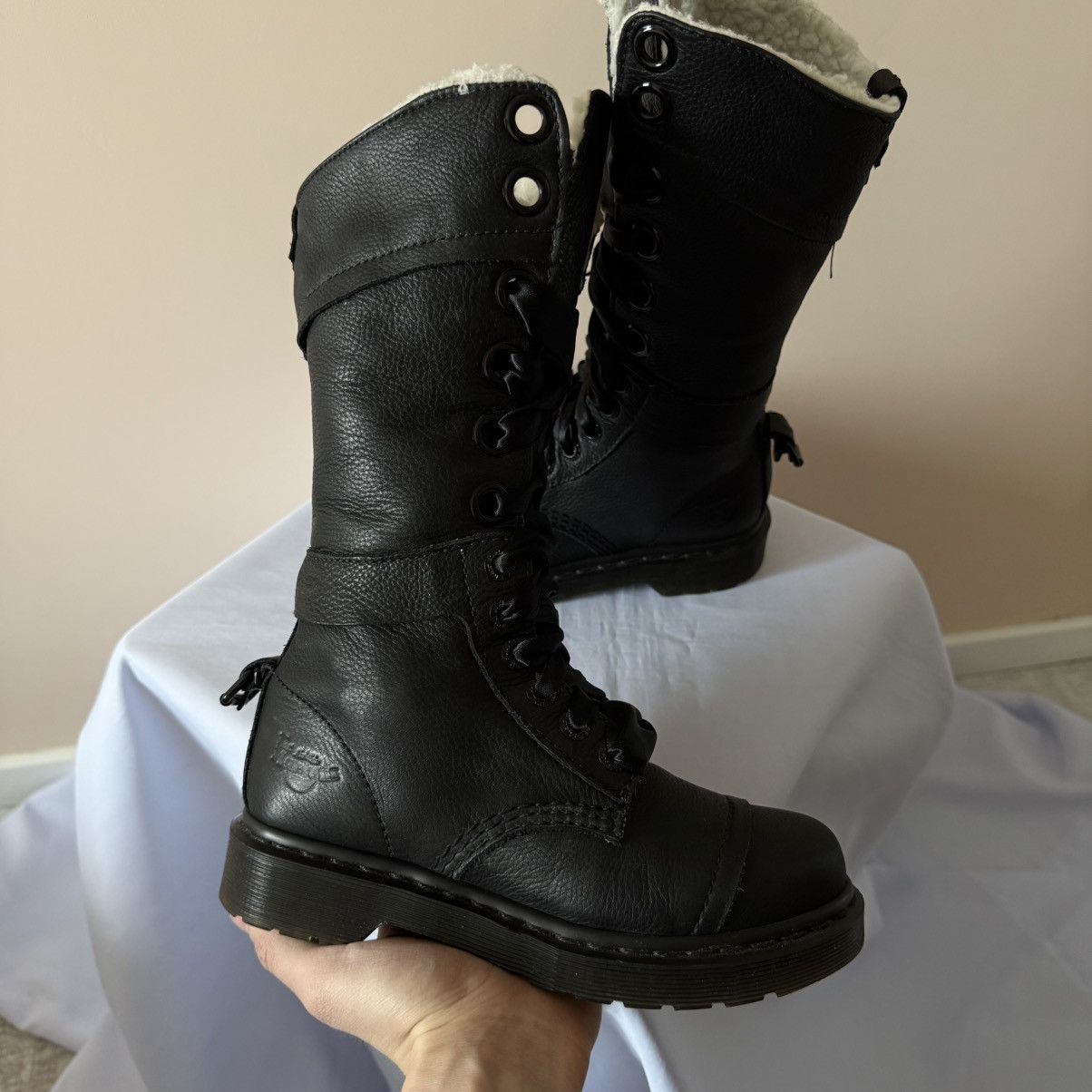 Dr. Martens Dr Martens 1914 Triumph Amilie Leather Biker Boots Heels Size US 6 / IT 36 - 9 Thumbnail