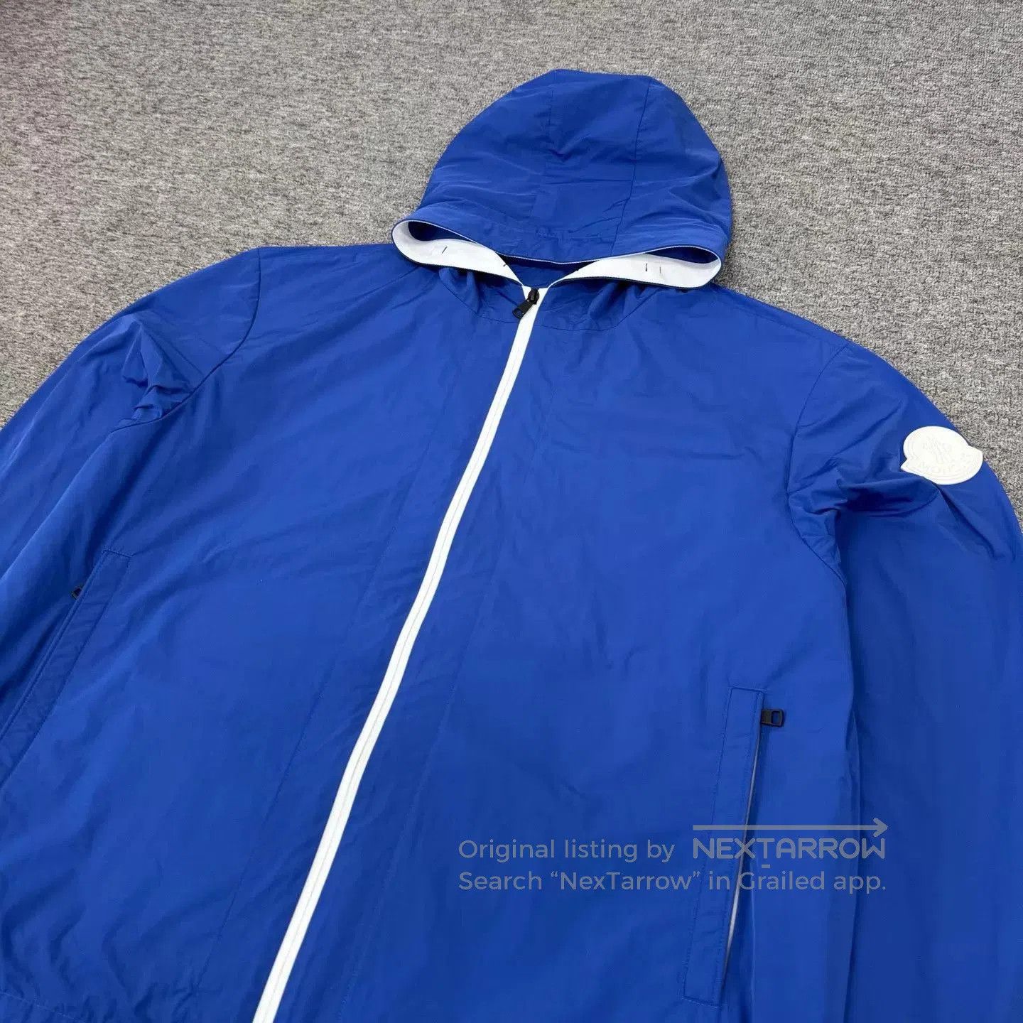 Moncler Blue Hooded Zip-Up Jacket - XXL. Size US XXL / EU 58 / 5 - 3 Thumbnail