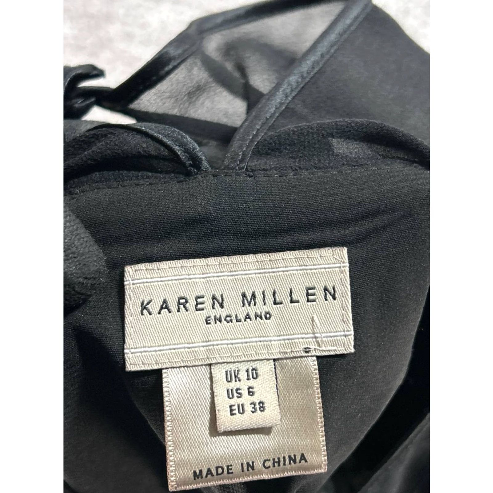 Karen Millen Karen Millen Dress 6 Black Silk Pleated Keyhole Back Cocktail Fit & Flare Knee-Length Sleeveless Round Neck Classic Modern Womens Size M / US 6-8 / IT 42-44 - 6 Thumbnail