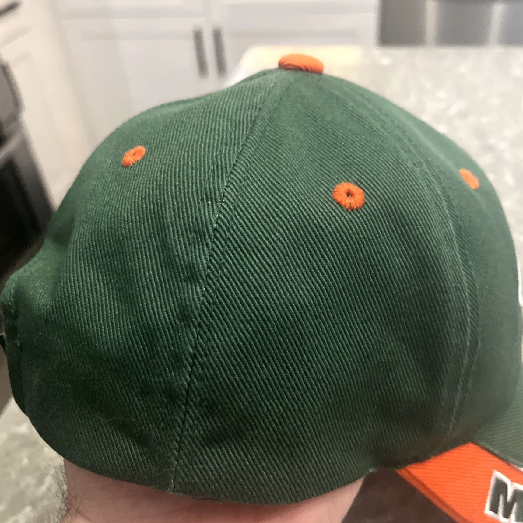 Twins VINTAGE Miami Hurricanes Men’s Cap Hats Green Adjustable Cotton Embroidered Hook and Loop 4 Logos U Hat Twins Enterprise NCAA Men Size ONE SIZE - 6 Thumbnail