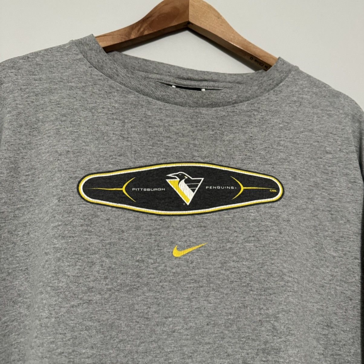 NHL × Nike × Vintage VINTAGE 2000s NIKE PITTSBURGH PENGUINS LONG SLEEVE SHIRT Size US XXL / EU 58 / 5 - 6 Thumbnail