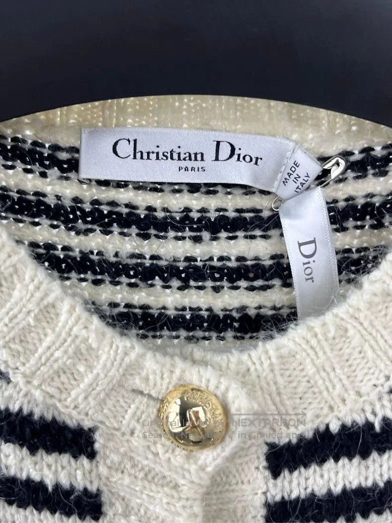 Dior Dior White Stripe Knit Cardigan. Size US S / EU 44-46 / 1 - 4 Thumbnail
