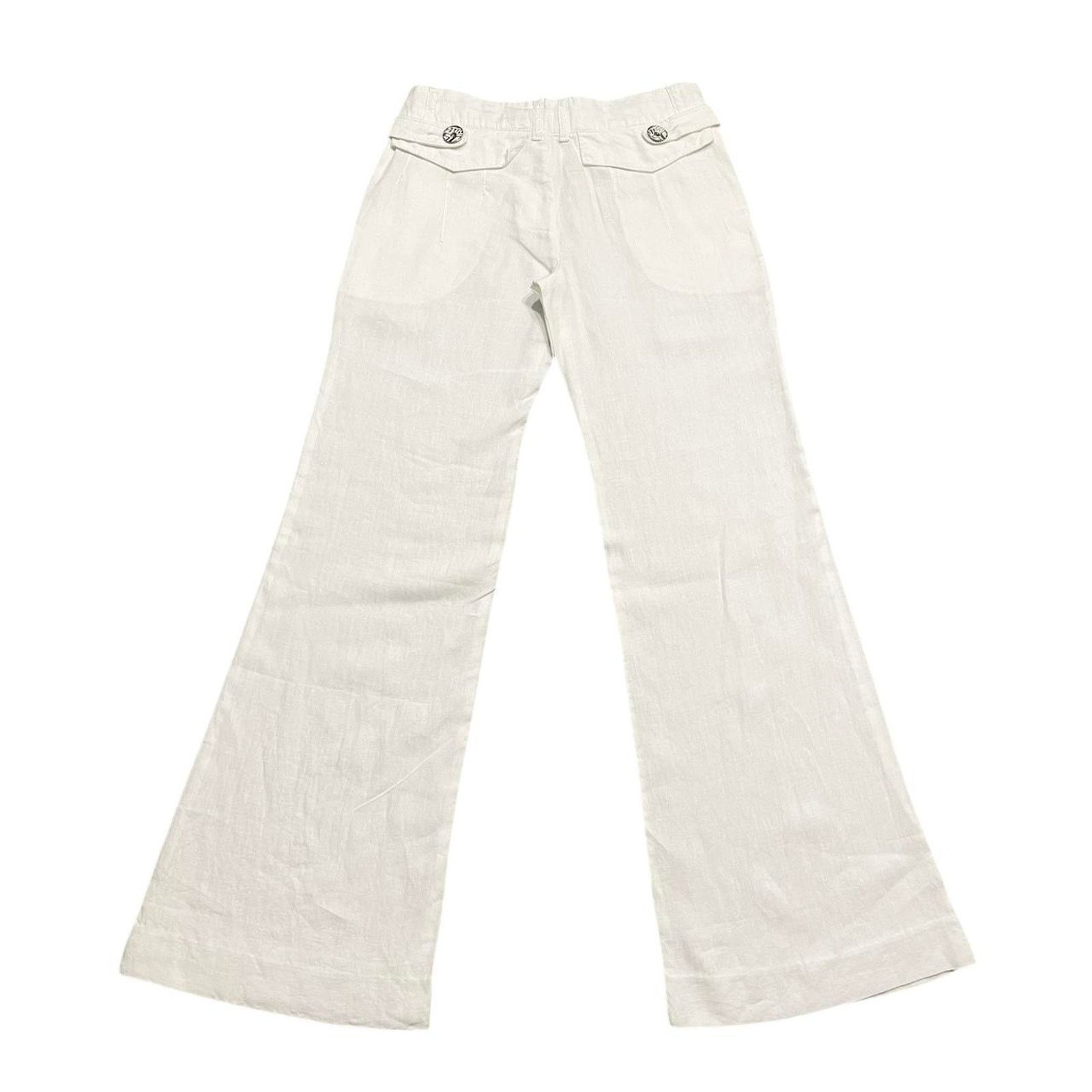 Miss Sixty VTG Y2K Miss Sixty 100% linen boho festival flared trousers Size 24" / US 00 / IT 34 - 2 Thumbnail