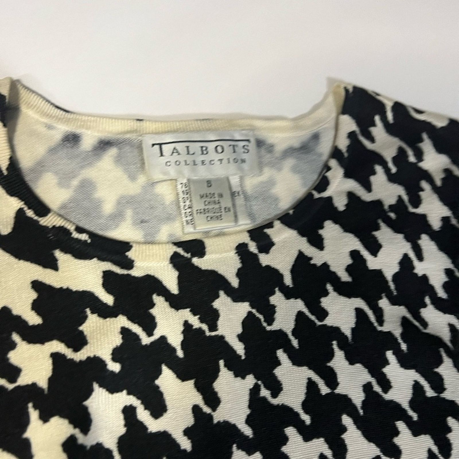 & Other Stories Talbots Houndstooth Jacquard Top – Size 8 (Pre-Owned) Size M / US 6-8 / IT 42-44 - 4 Thumbnail