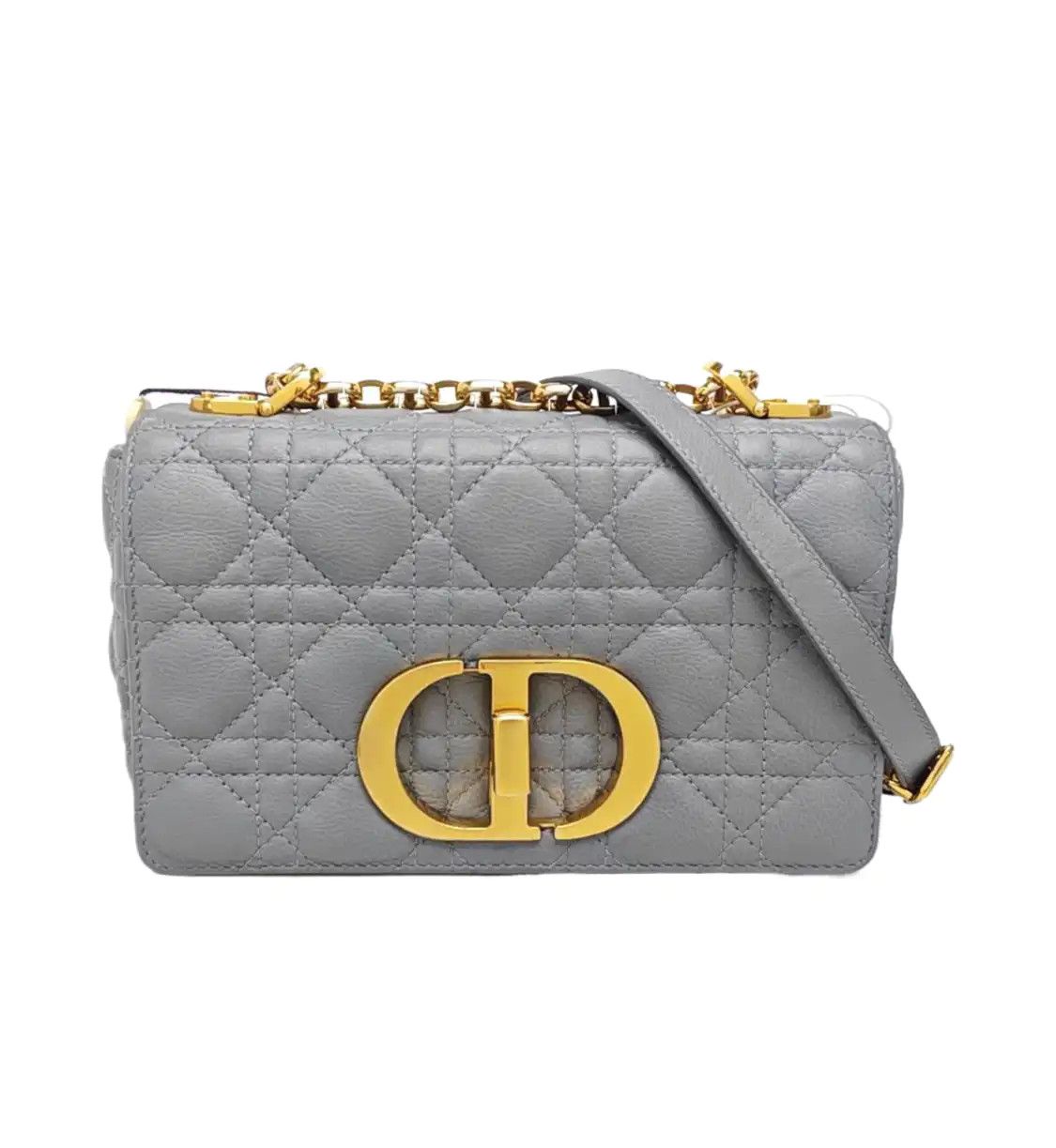 Dior DIOR Caro Small blue cowhide leather quilted flap bag chain bag shoulder gold ha Size ONE SIZE - 1 Thumbnail