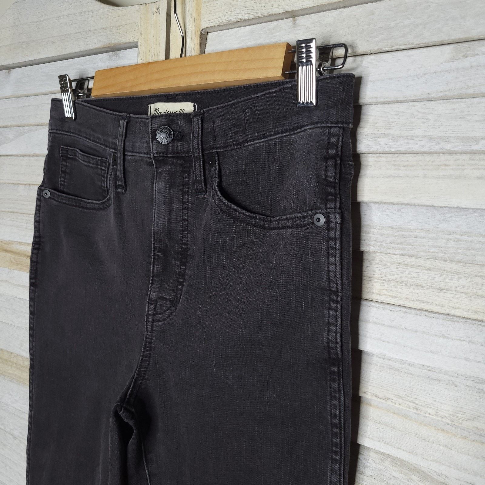 Madewell Madewell Black Stovepipe High Rise Slim Straight jeans 26T Size 28" / US 6 / IT 42 - 3 Thumbnail
