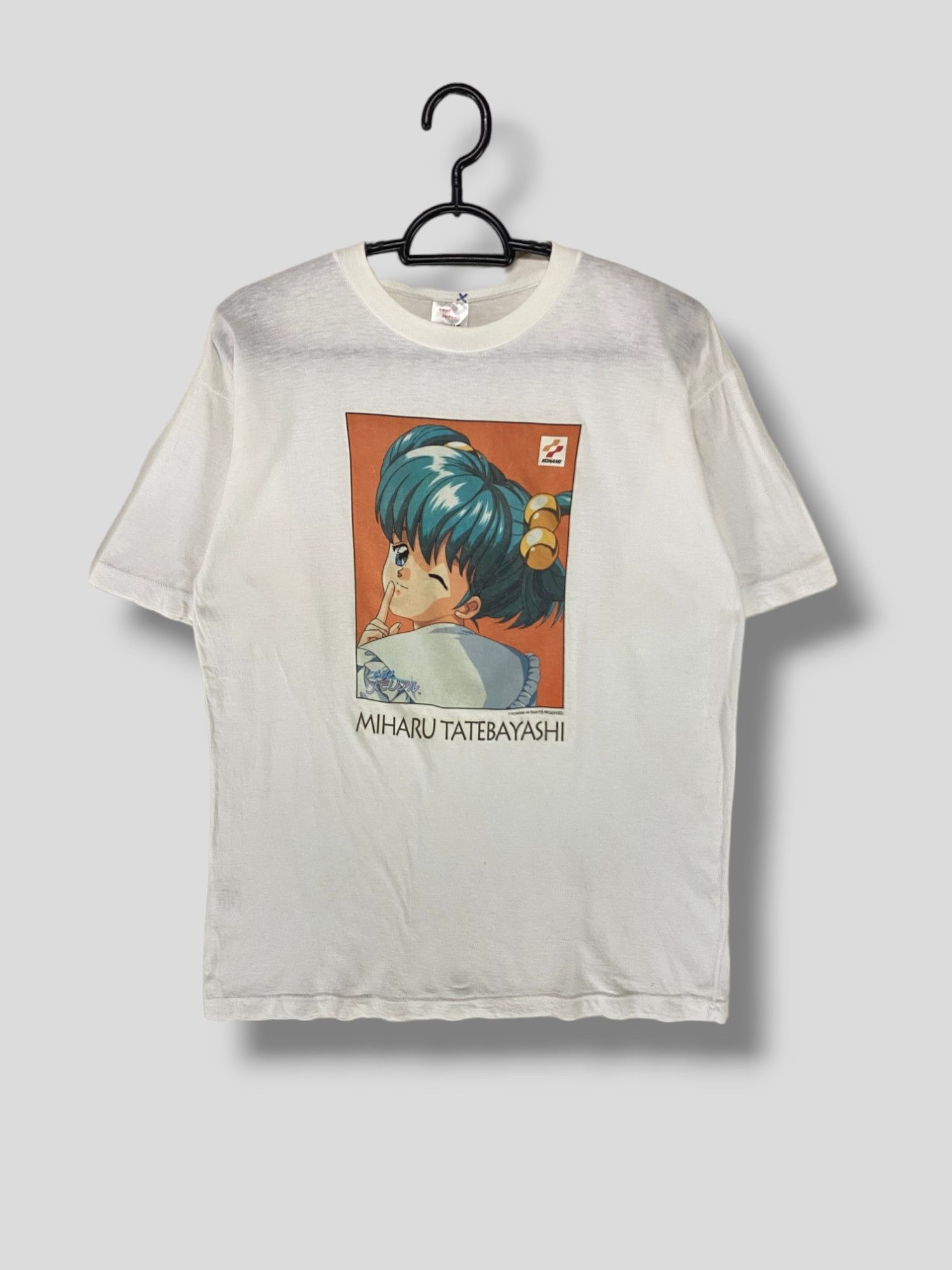 image of Playstation x Vintage 90's Tokimeki Memorial Miharu Tatebayashi Gaming Tee in White (Size Medium)