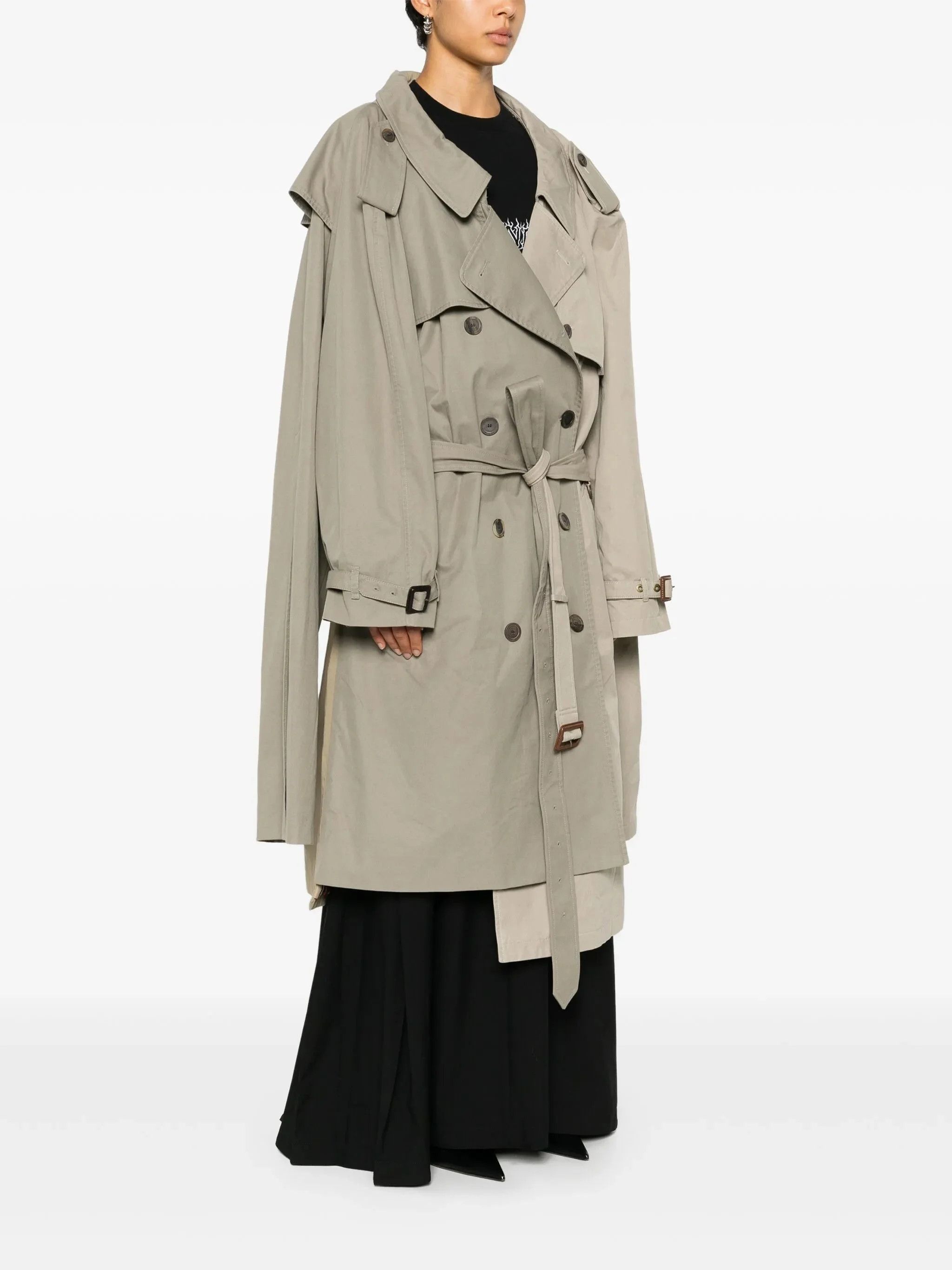 Balenciaga o1tr1nto1125 Double Sleeve Trench Coat in Multicolor Size S / US 4 / IT 40 - 4 Thumbnail