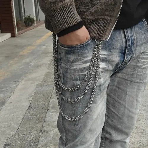 VIBE Cuban Style Stainless Steel Pants Chain Size ONE SIZE - 1 Thumbnail