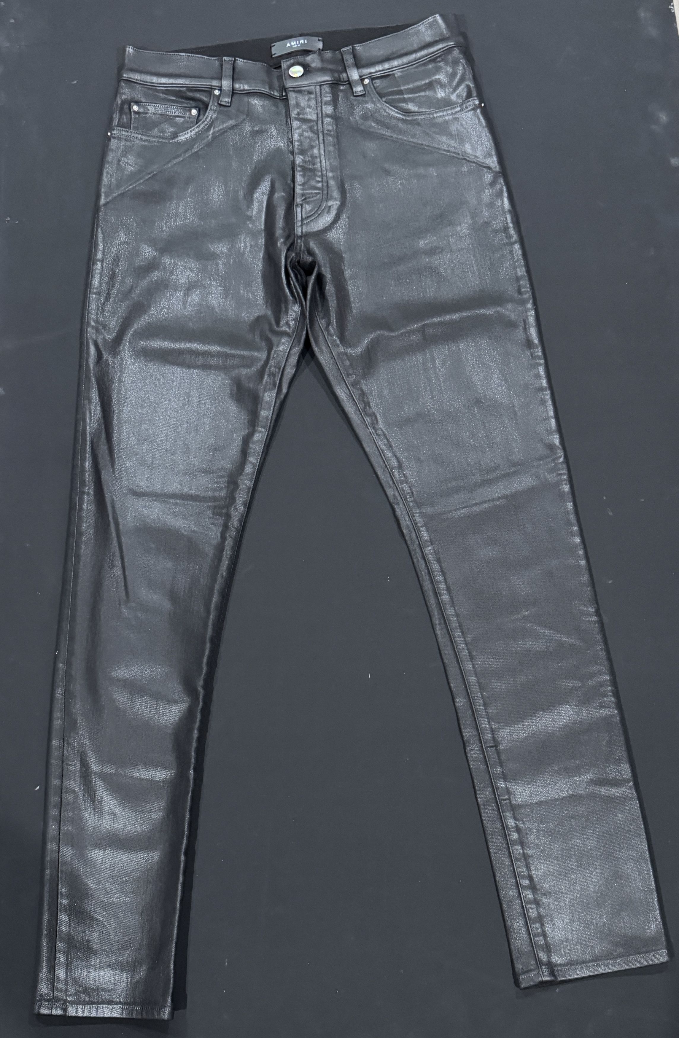 Amiri AMIRI WAXED BLACK JEANS SIZE 33 Size US 33 - 1 Thumbnail