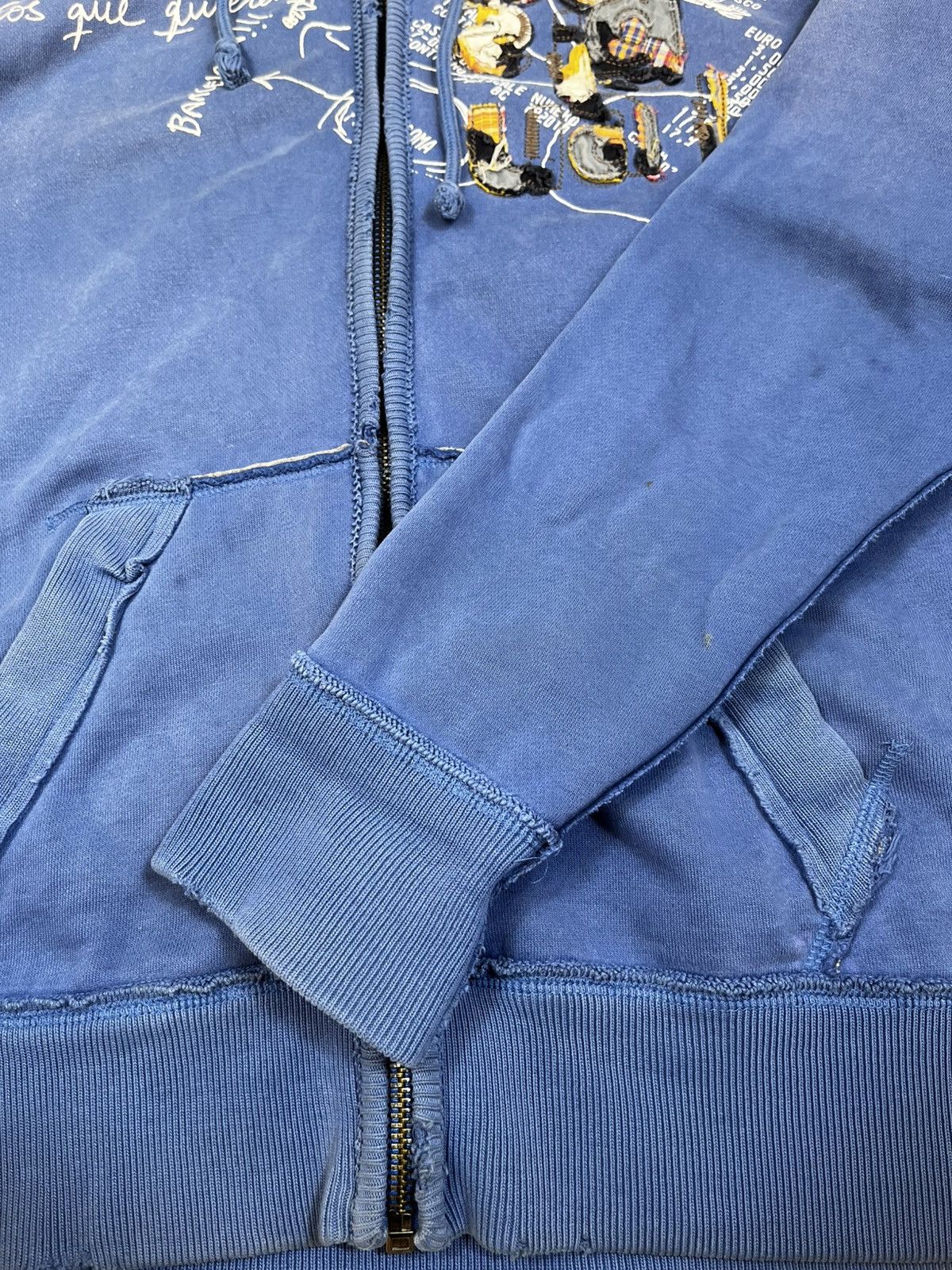 Desigual × Japanese Brand Vintage Y2K Desigual faded big logo zip hoodie trashed style Size US XL / EU 56 / 4 - 10 Thumbnail