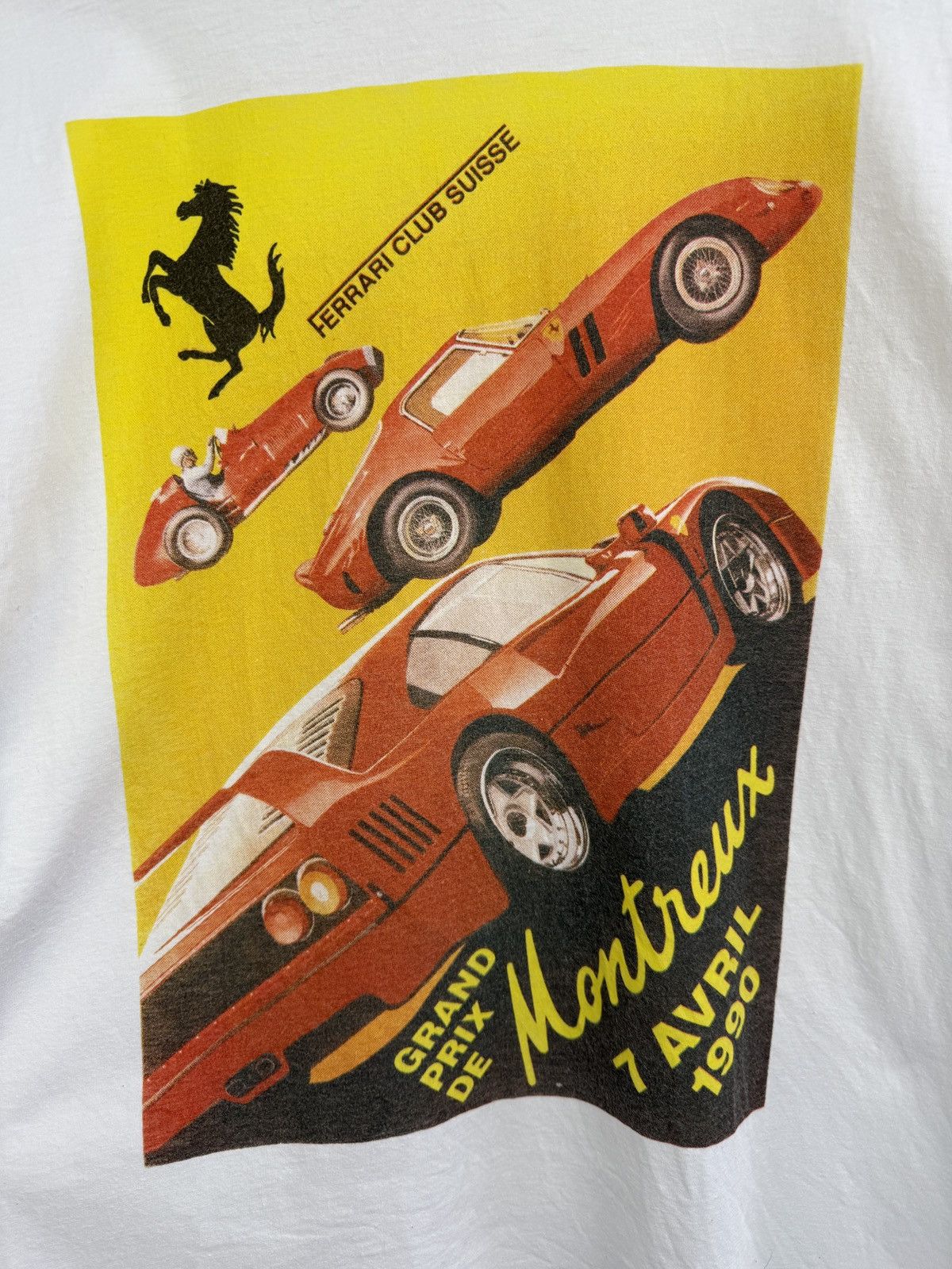 Ferrari × Vintage 🇨🇭Vintage 1990 Ferrari Club Suisse Grand Prix De Montreux tee Size US L / EU 52-54 / 3 - 4 Thumbnail
