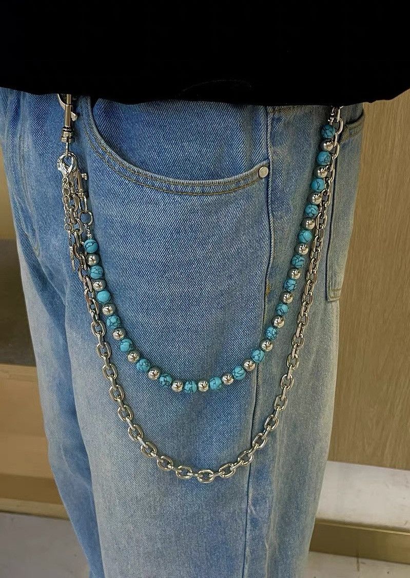 Japanese Brand Retro punk streetwear y2k double layer pocket wallet chain Size ONE SIZE - 3 Thumbnail