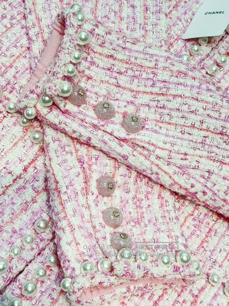 Chanel Chanel 25P popular pink tweed pearl rolled coat Size XS / US 0-2 / IT 36-38 - 5 Thumbnail