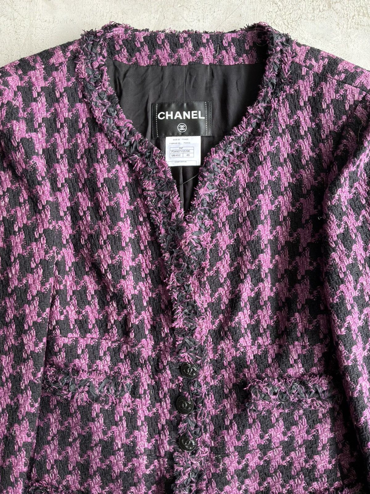 Chanel 2009 Chanel - Purple & Black Tweed Multipocket Tweed Blazer Size XL / US 12-14 / IT 48-50 - 3 Thumbnail