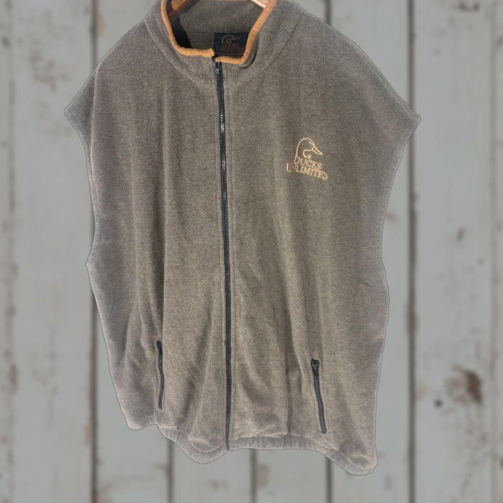 Vintage Ducks Unlimited Brown Full Zip Fleece Vest Mens Size XXXL Size US XXL / EU 58 / 5 - 1 Thumbnail