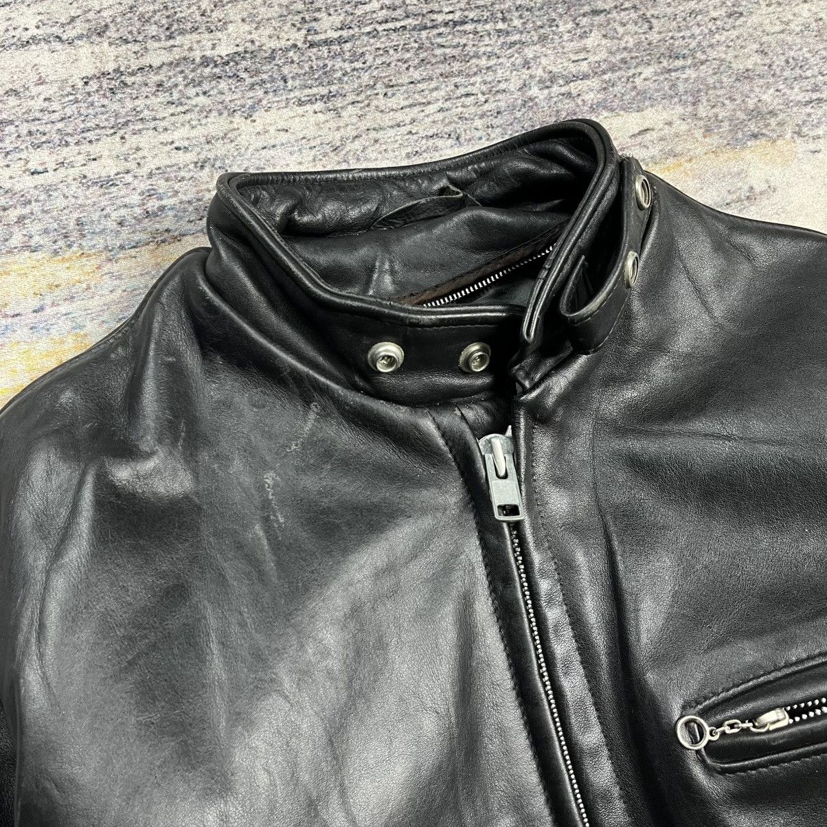 Schott × Vanson Leathers Vintage 90s Schott 013 cafe racer biker leather jacket Size US M / EU 48-50 / 2 - 5 Thumbnail